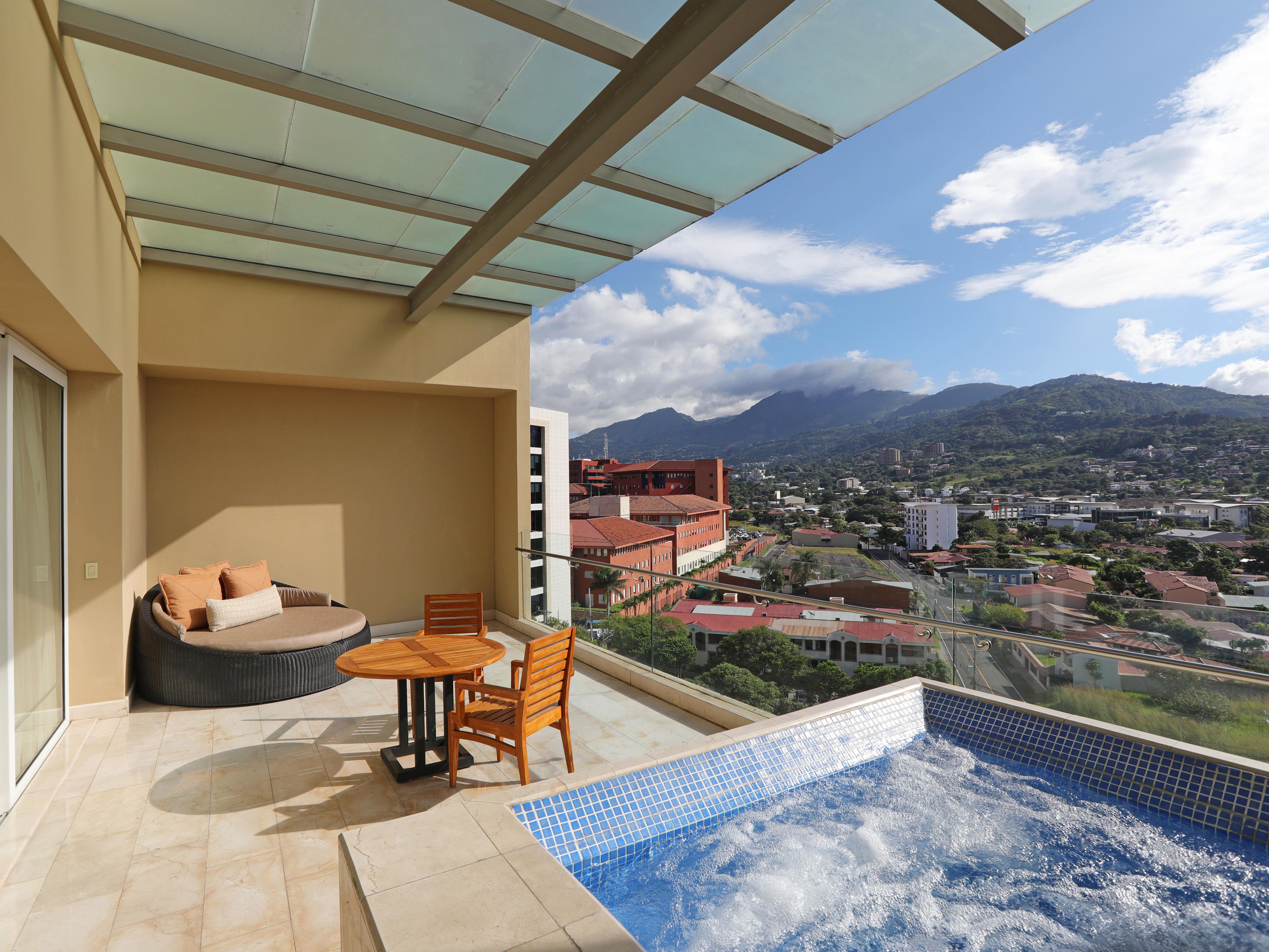 Book our suite for views and your own hot tub.