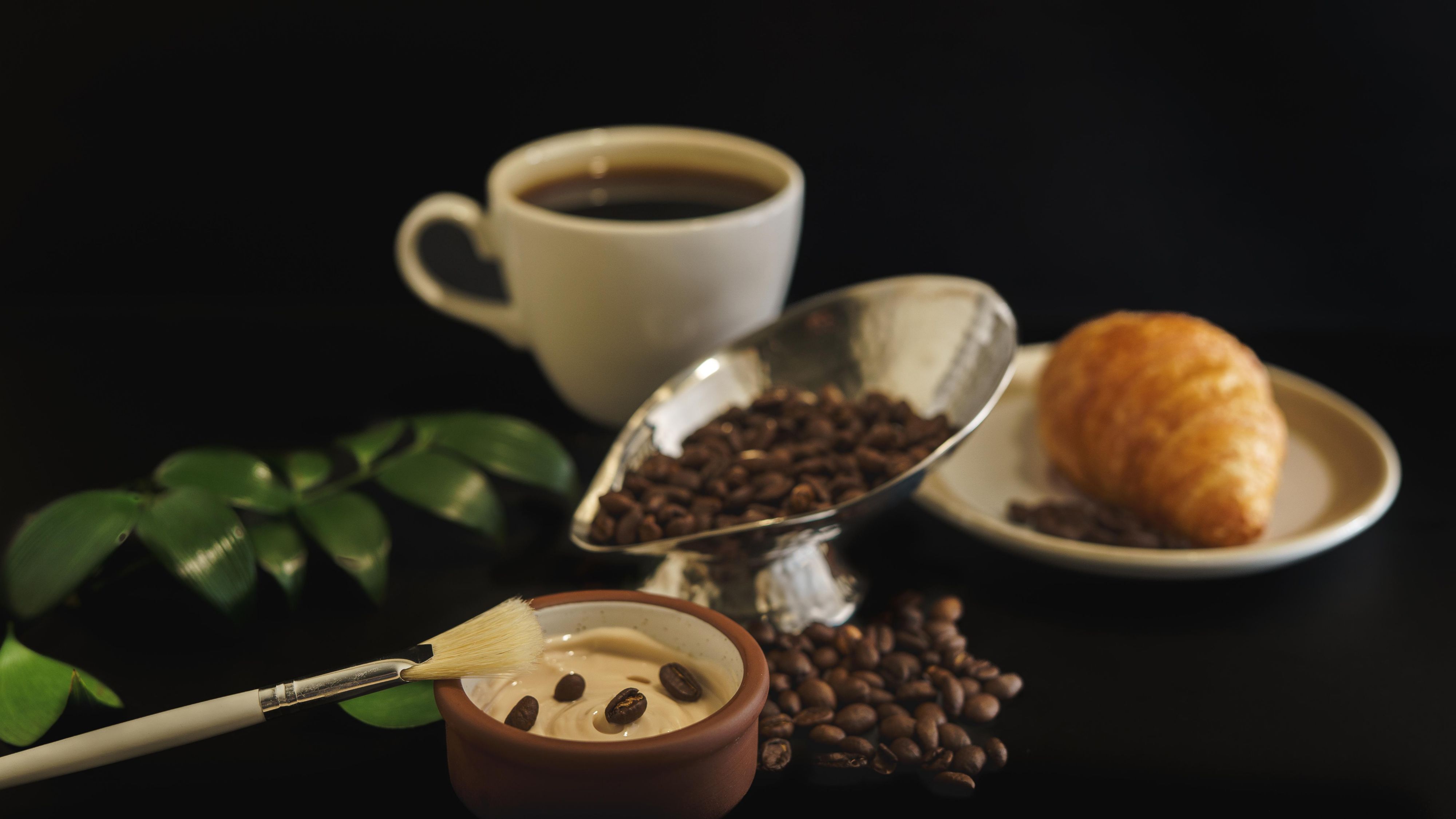 Woman receiving coffee scrub