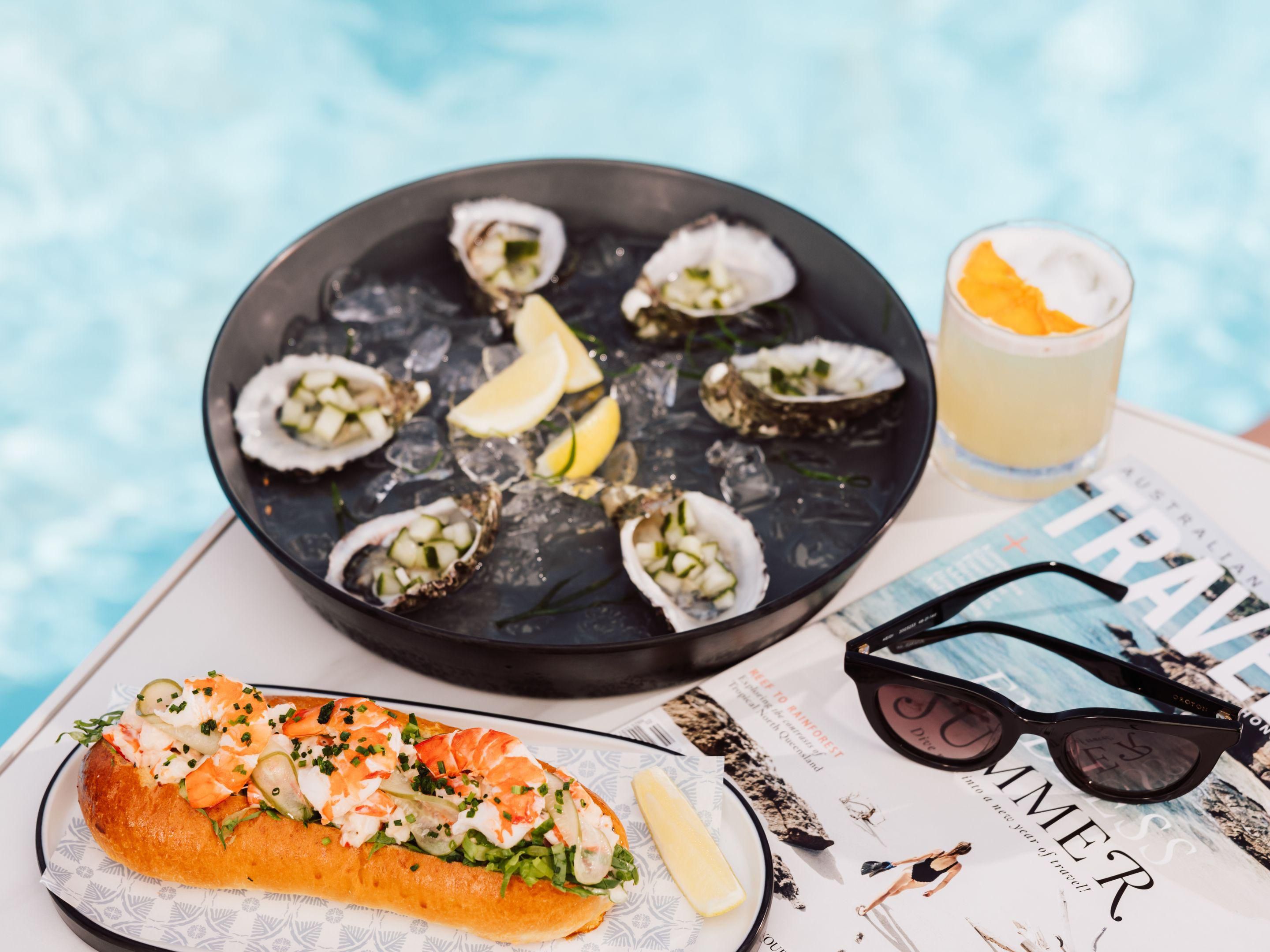 Poolside dining at Lagoon Beach Club