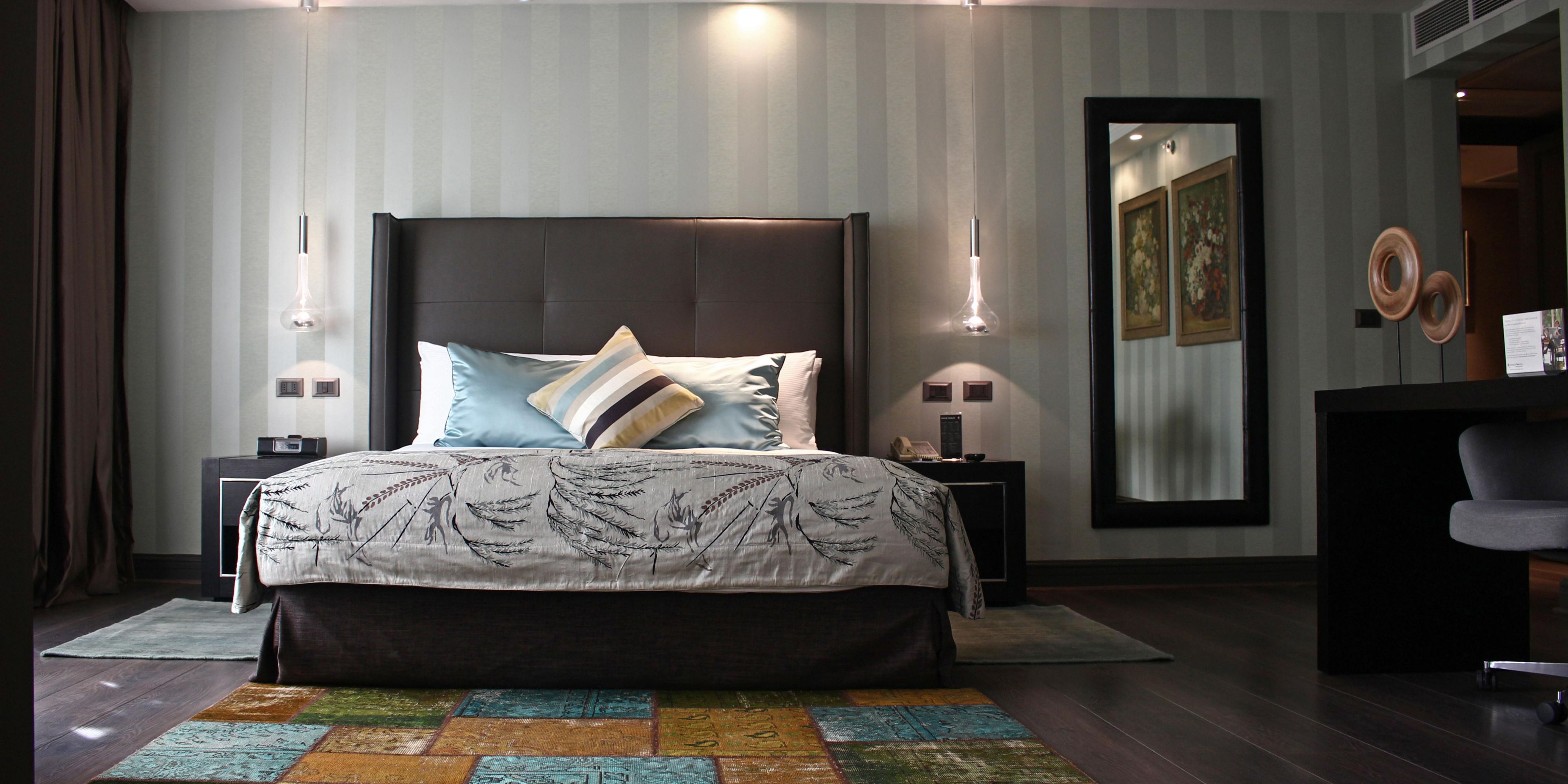 Our 382 luxury rooms with unique characteristics are equipped with everything you need for business or pleasure trips.