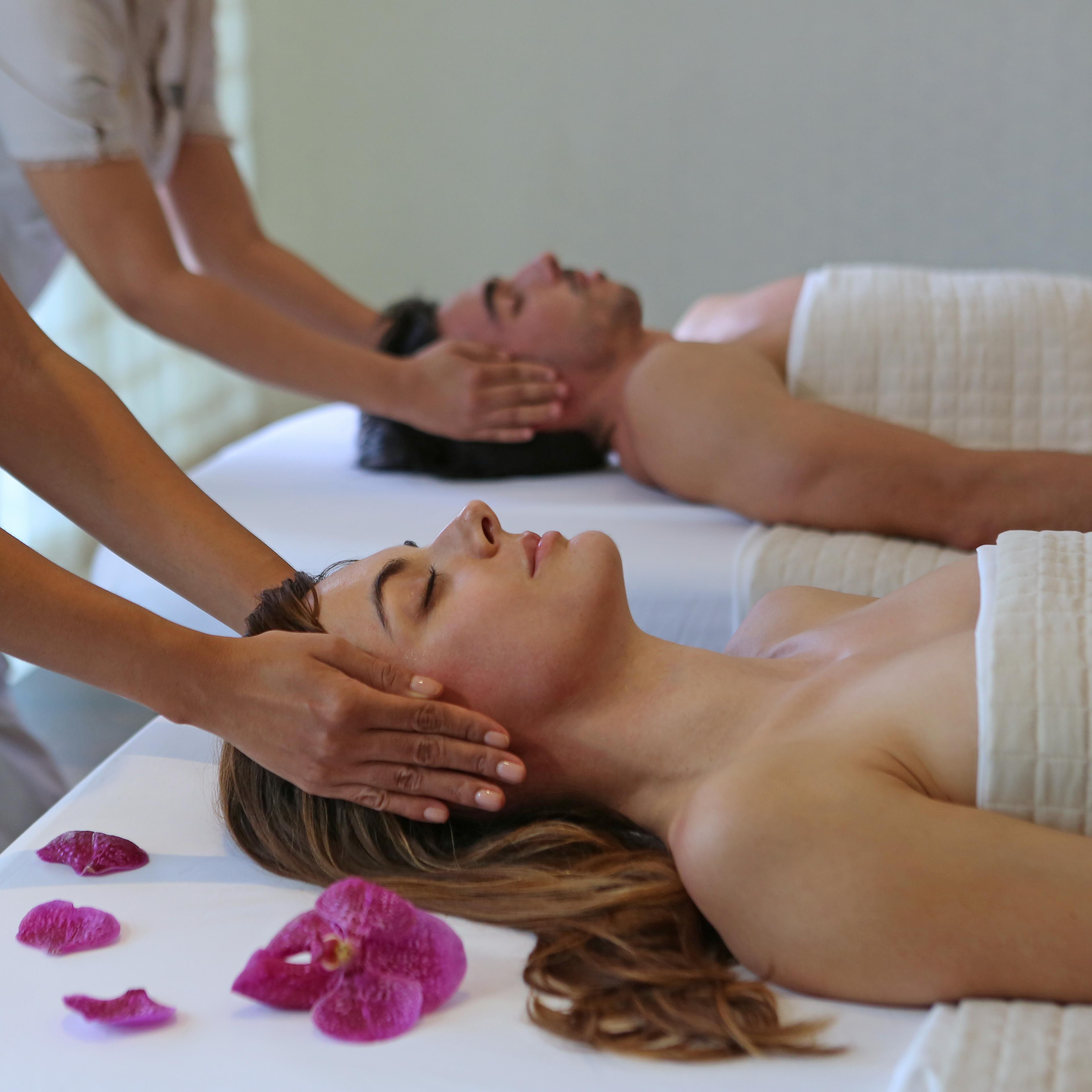 Guests enjoying massage at on-site spa