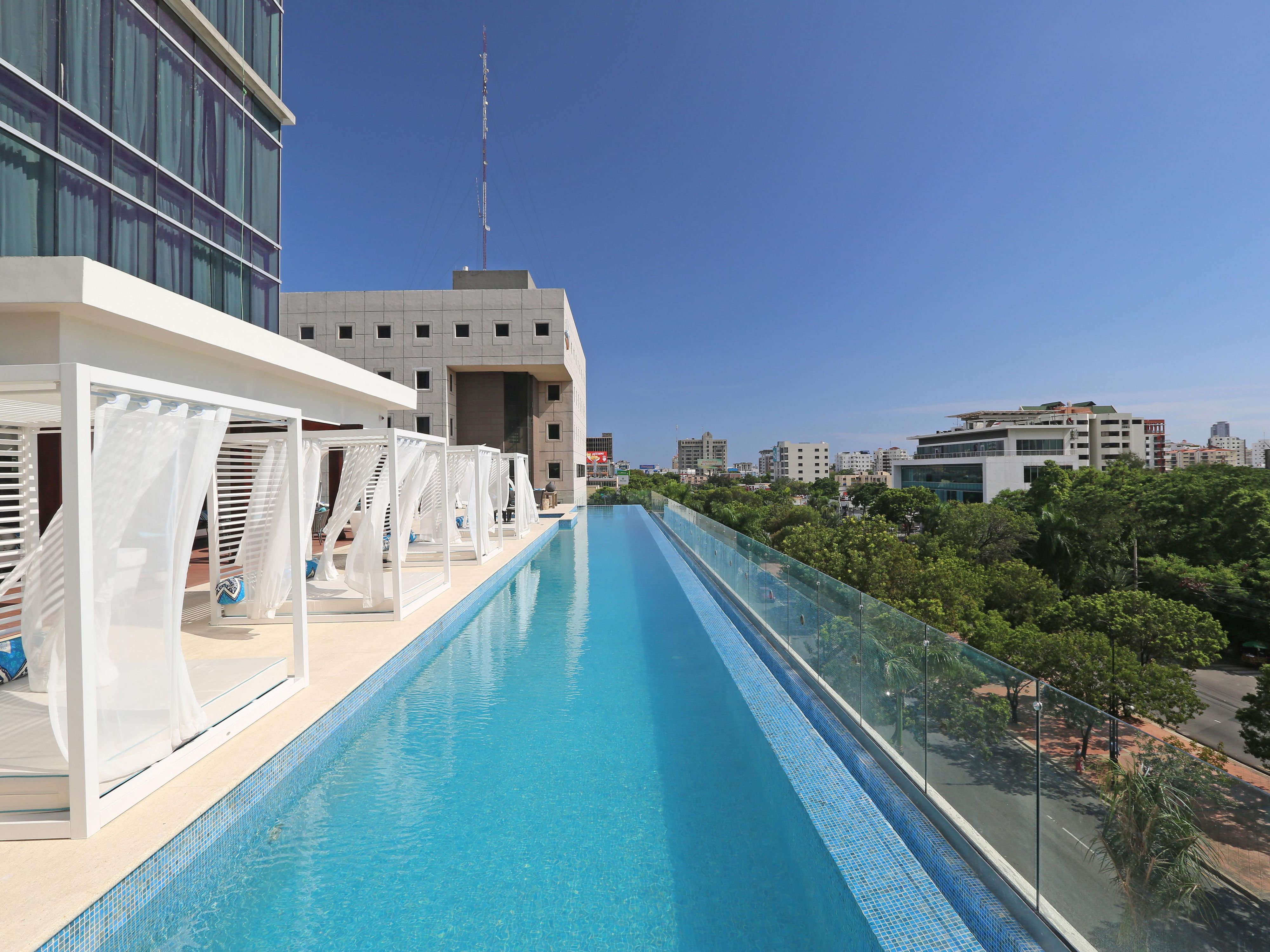 View of downtown Santo Domingo from hotel pool area