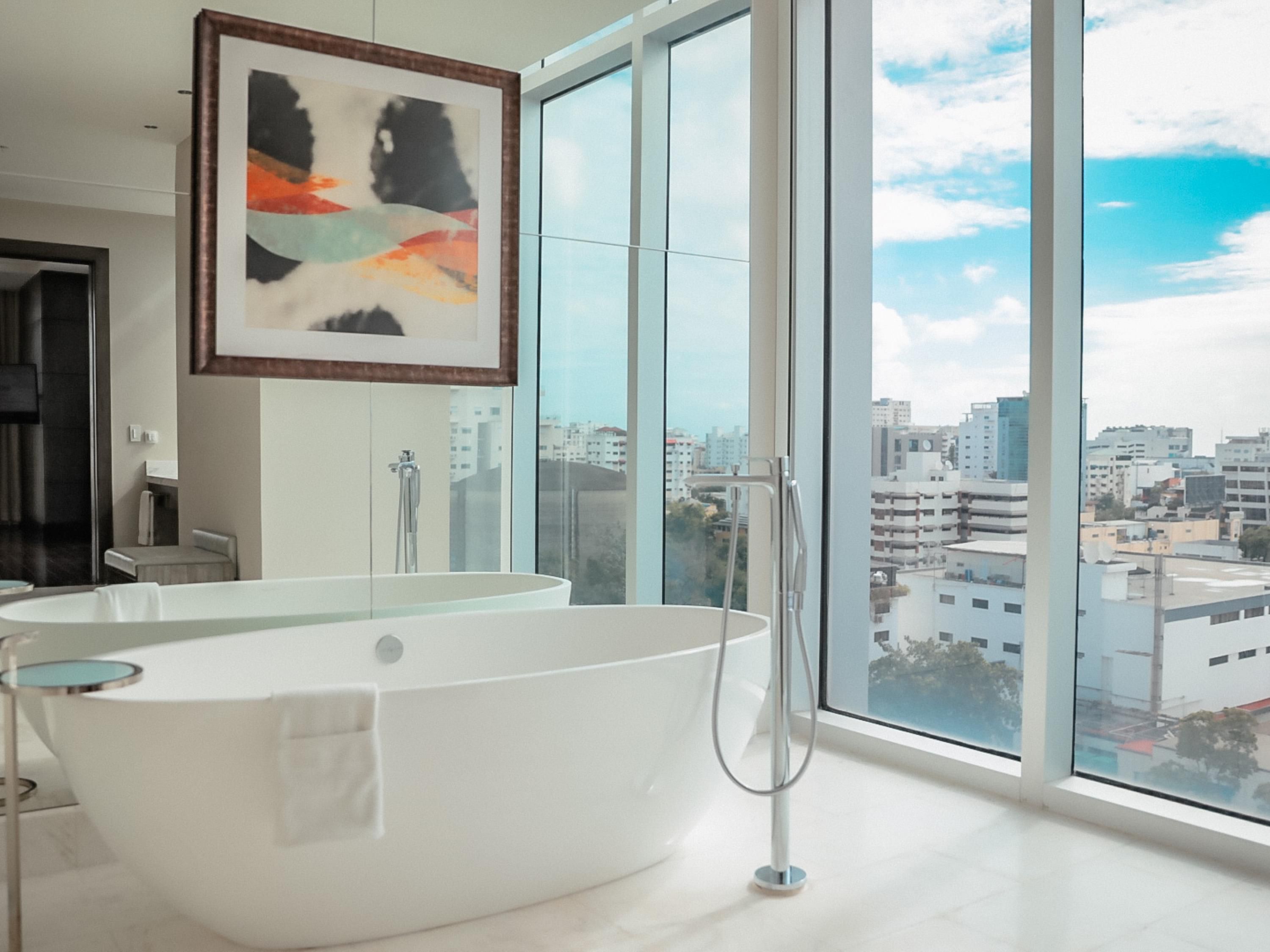 Indulge in our large soaking tub in guest rooms. 