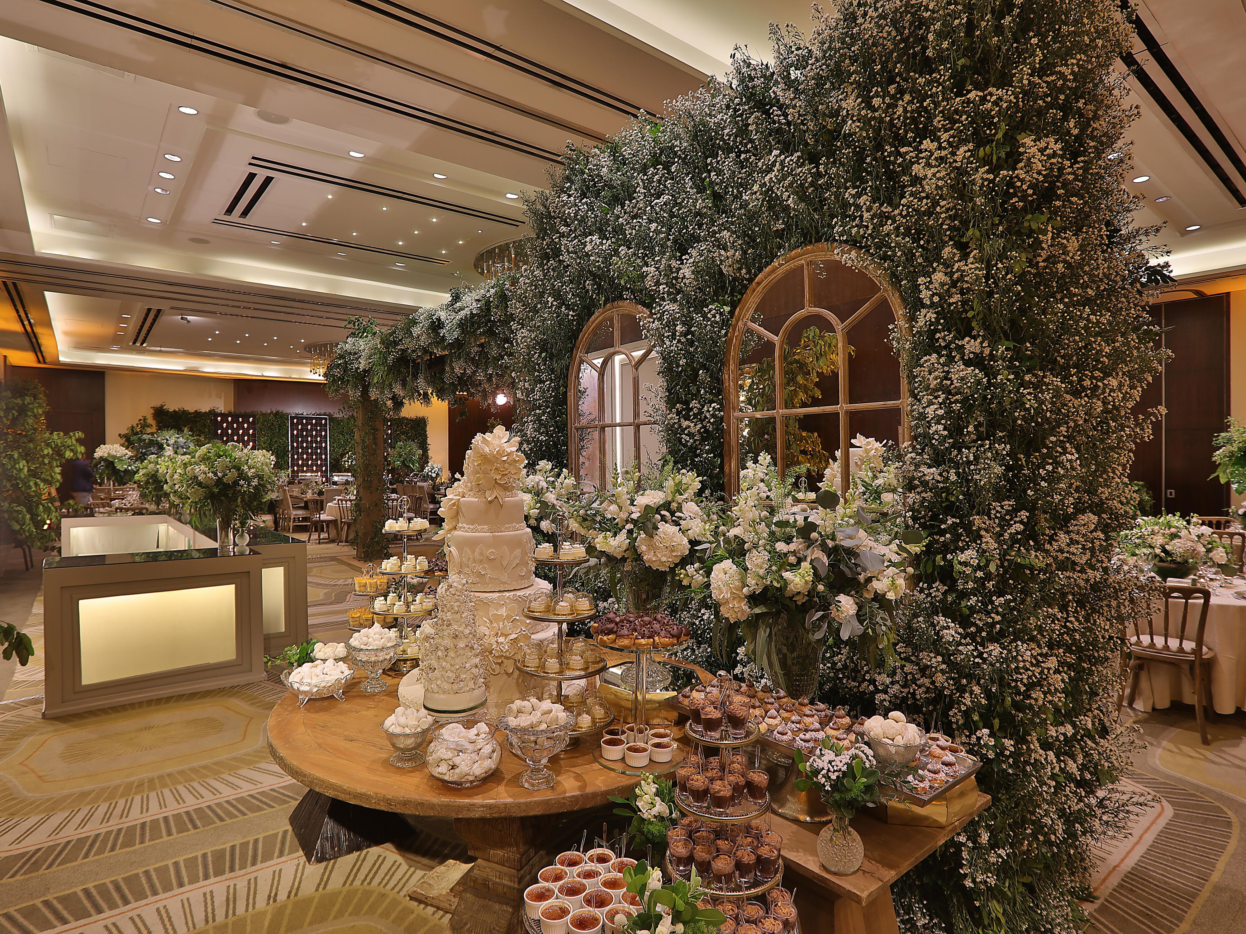 Event room set up for a wedding