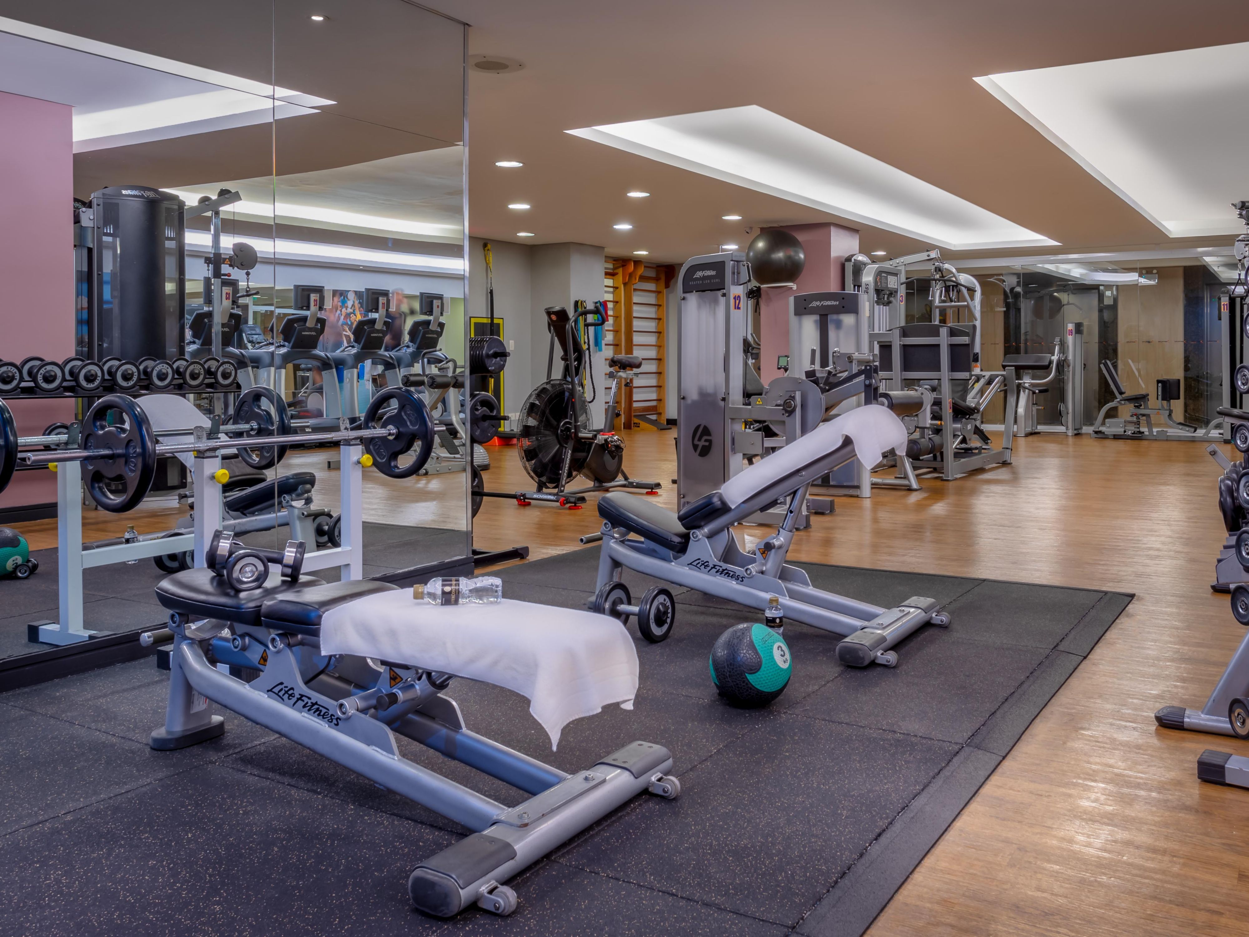 Modern Fitness Room with Extensive Options.