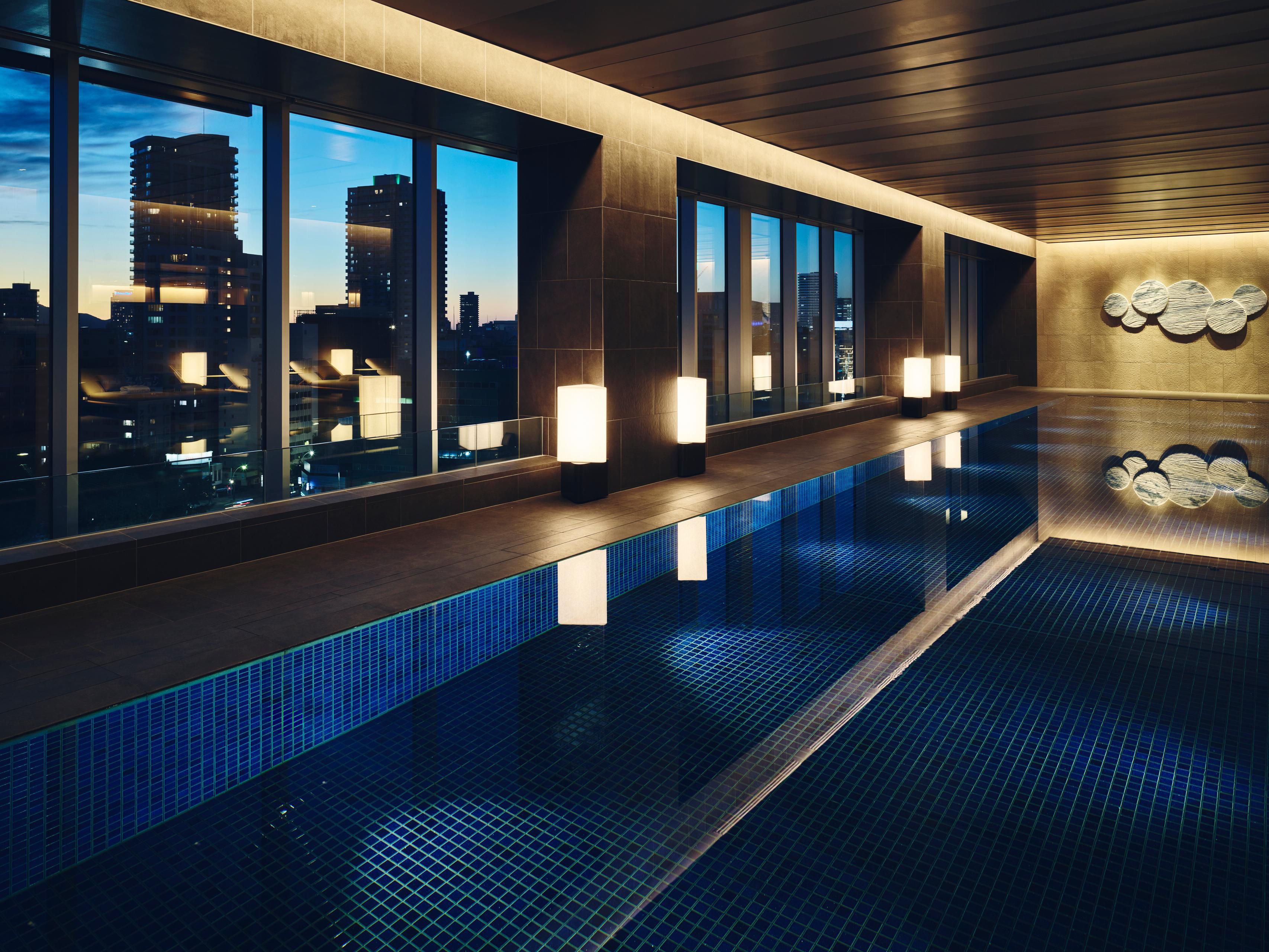 Indoor Swimming Pool at Night