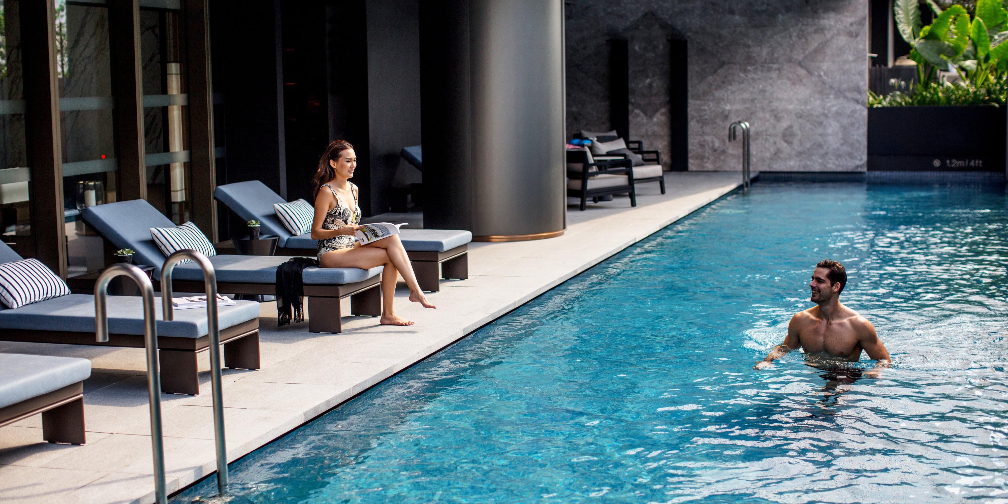 Cool off by the pool with a cocktail or take a leisurely dip to relax and unwind at the end of the day. Whether you’re here for laps or a laze on a lounger, our pool is a great place to take a break from the frenetic pace of the city.
