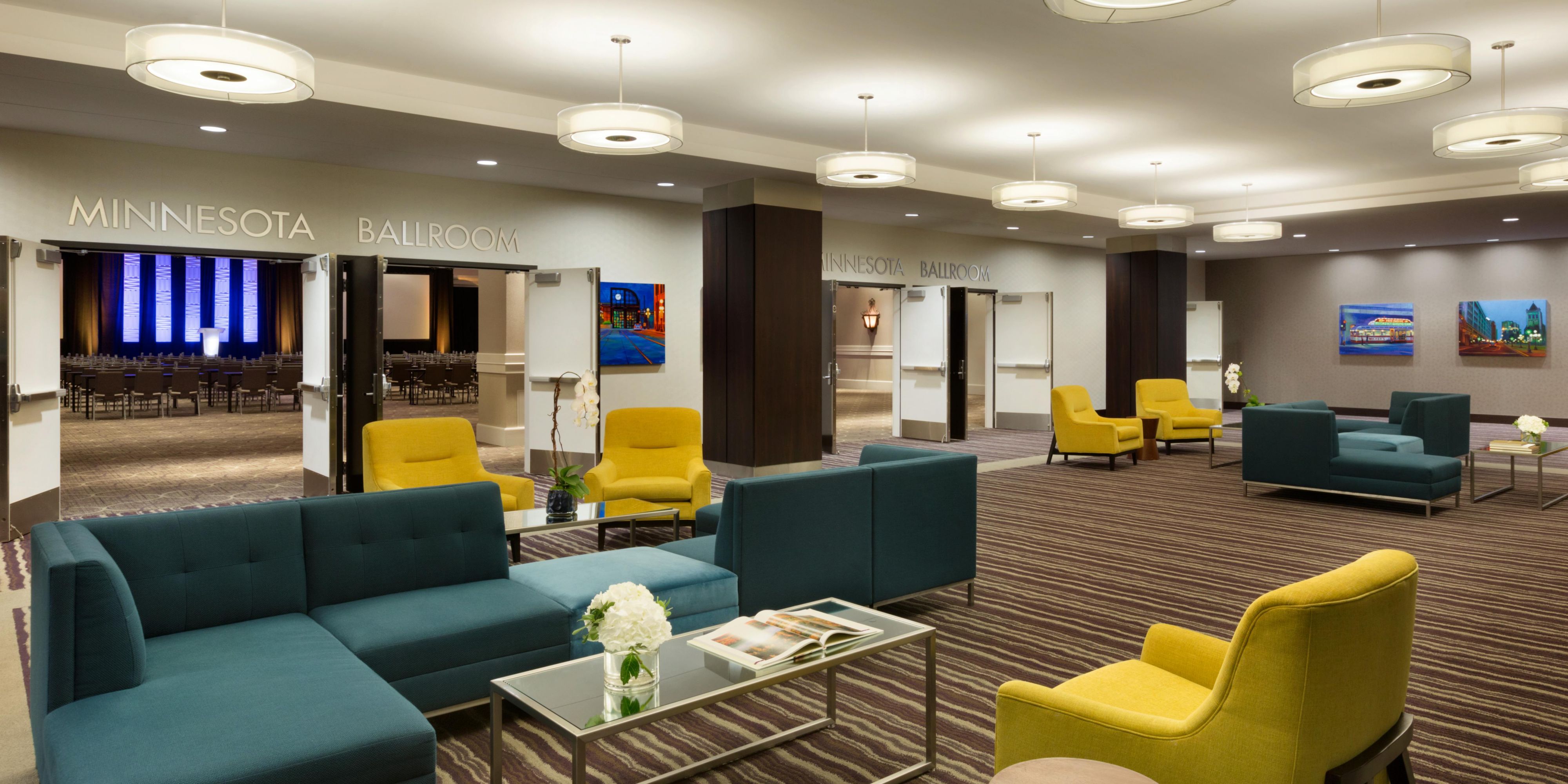 With over 40,000 sq. ft. of polished and customizable meeting spaces, our hotel offers the ideal venue to hold your next signature event. Enjoy the conveniences of on-site catering services, modern audio/visual equipment, and our dedicated staff to ensure flawless execution. 