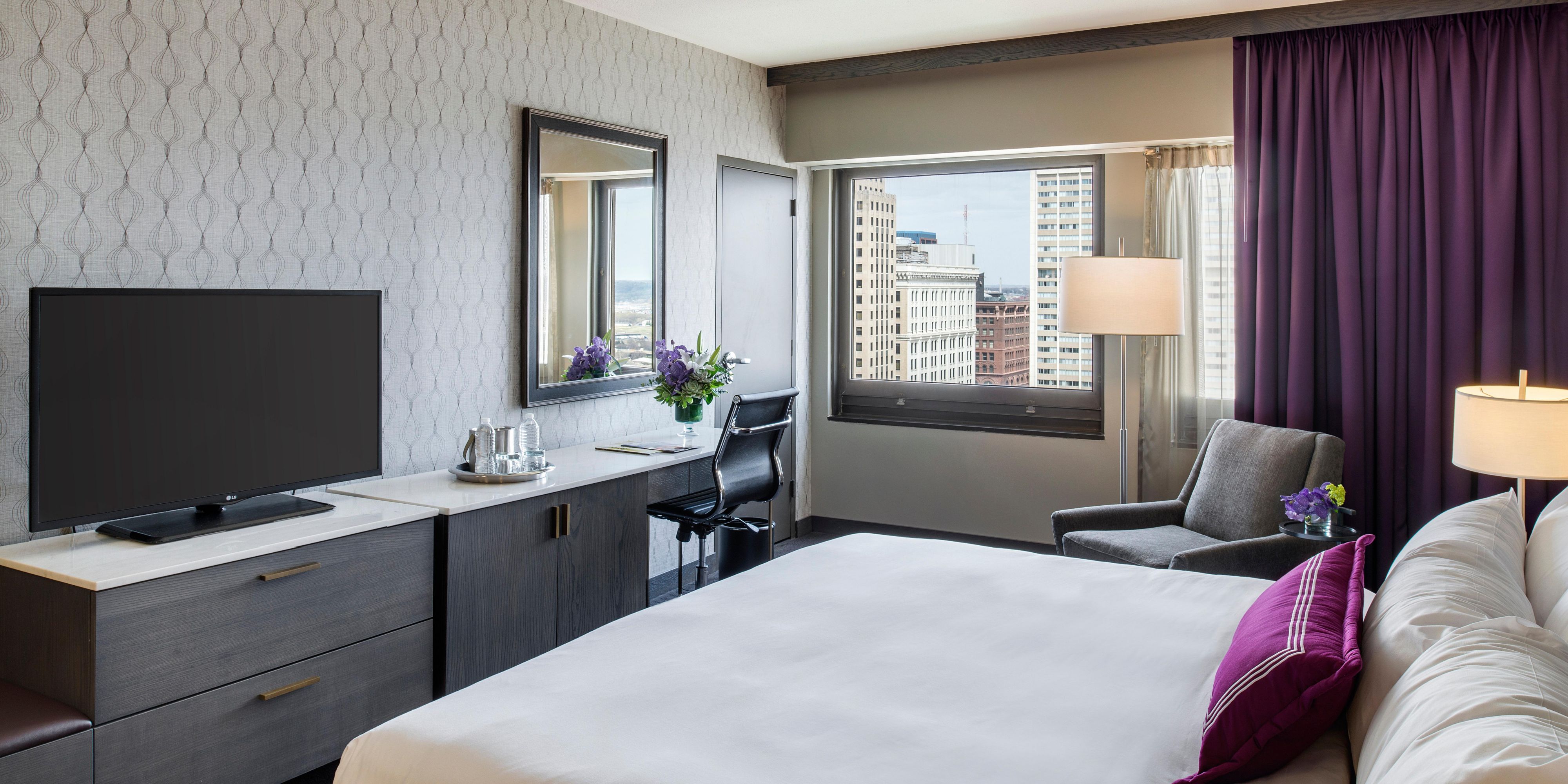 Guest Room with king bed and city views