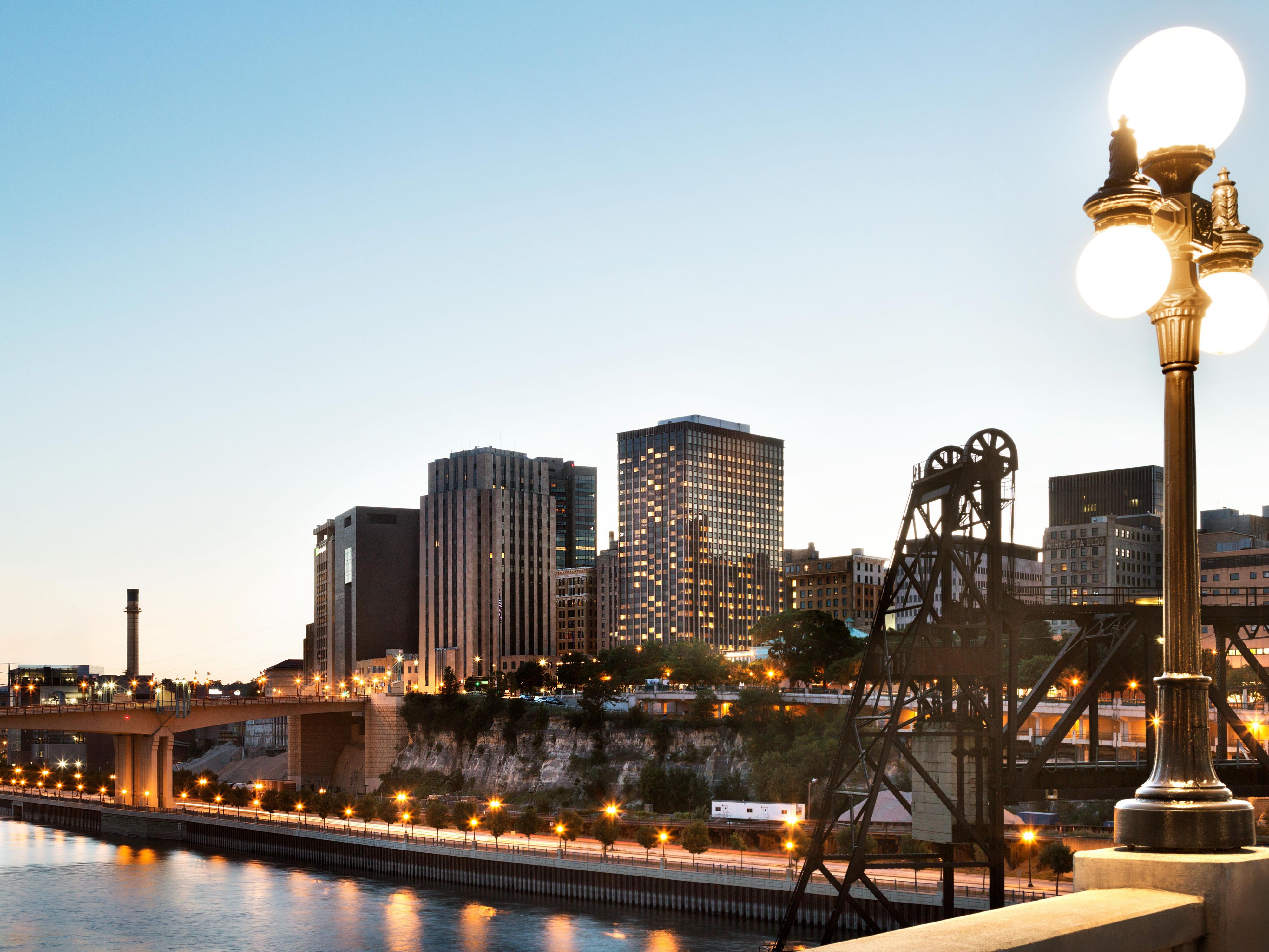 Riverfront view in the heart of downtown Saint Paul