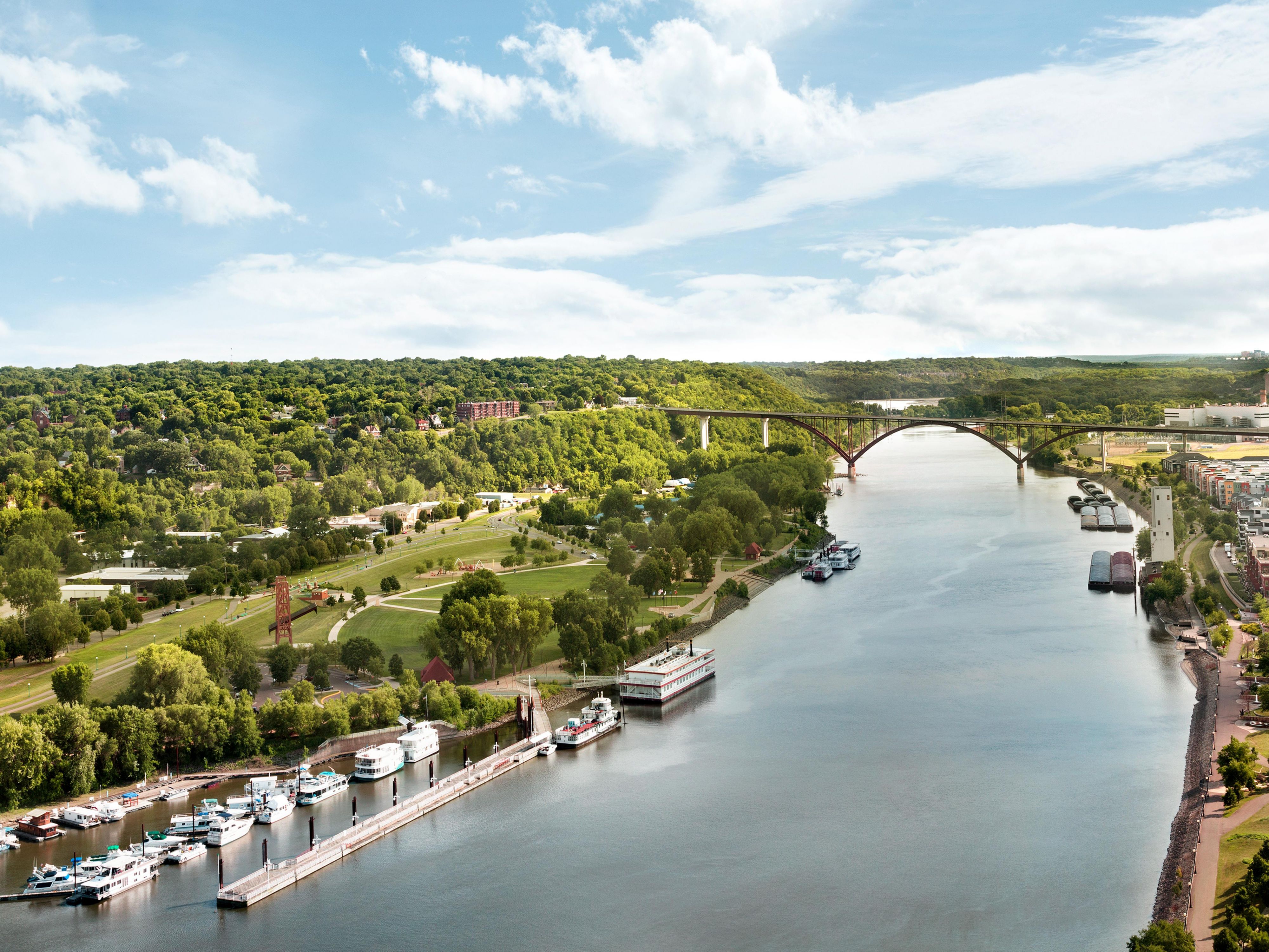 Centrally located and set high above the Mississippi River
