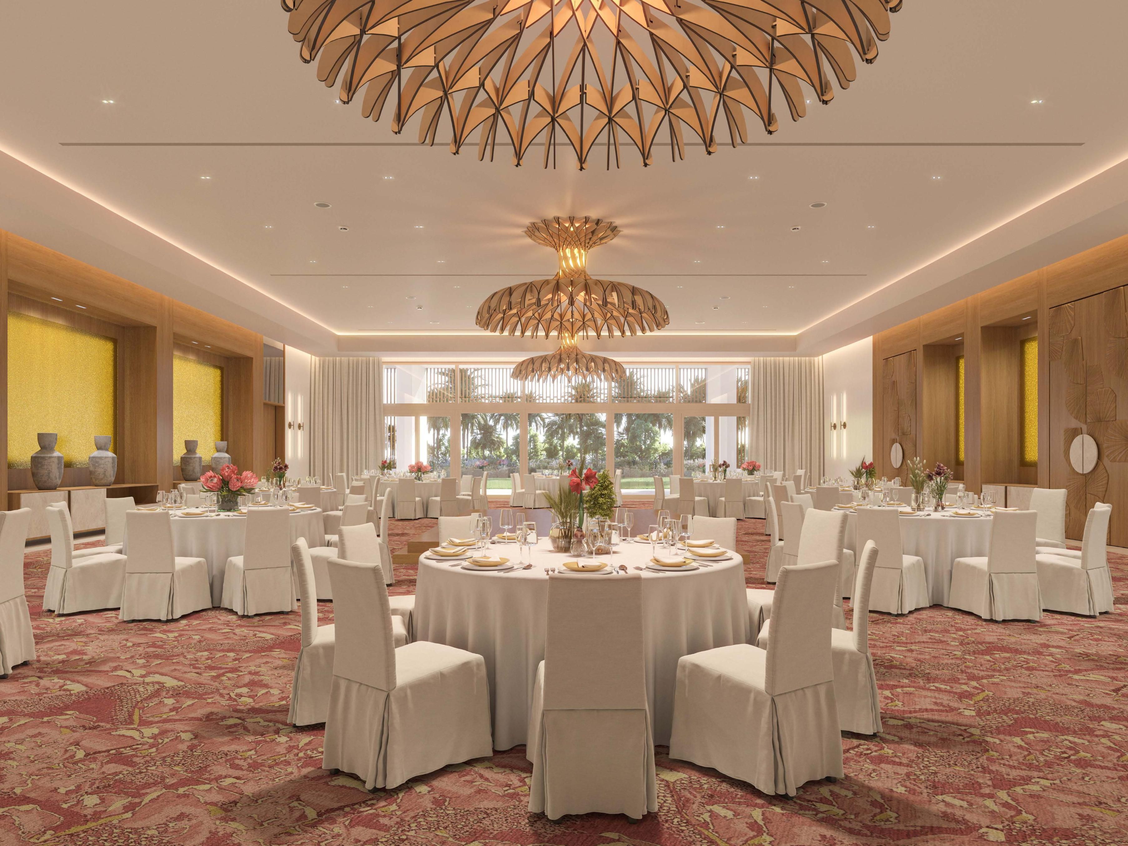Our gorgeous ballroom is perfect for your next big event.