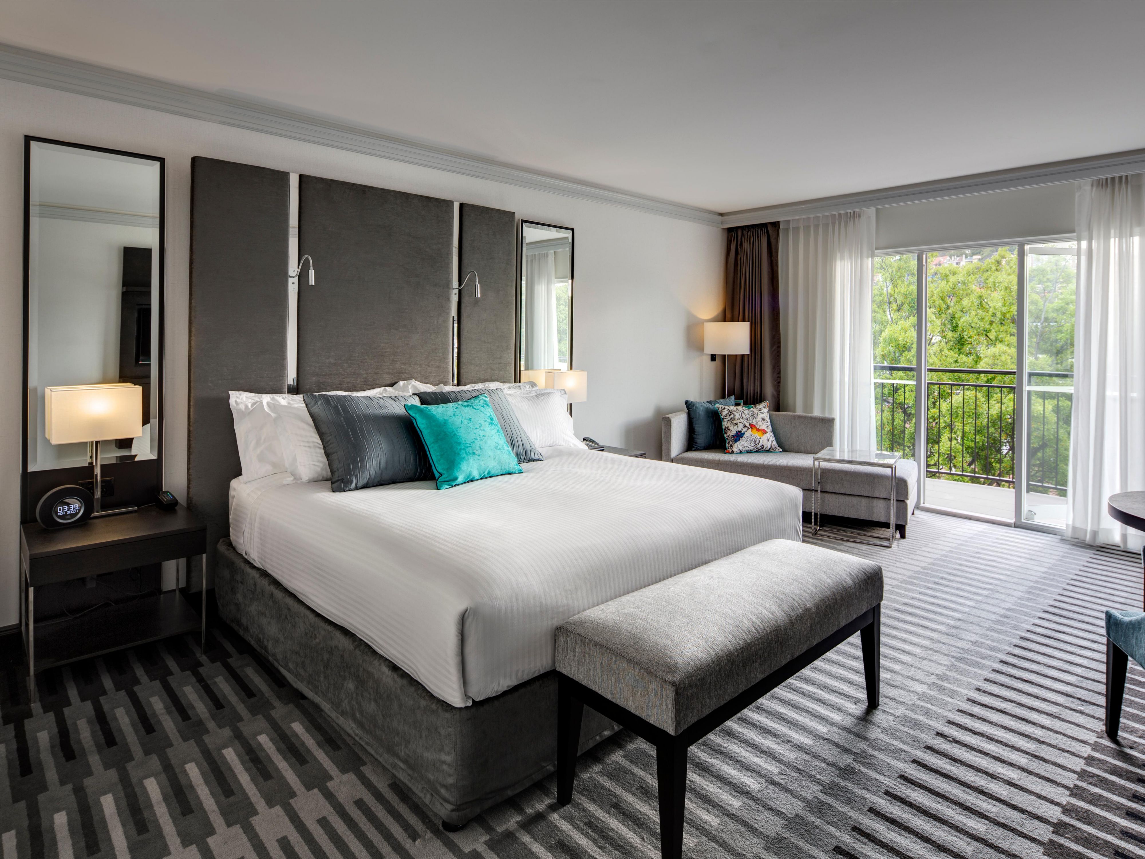 Village mornings unfold beyond the King room
