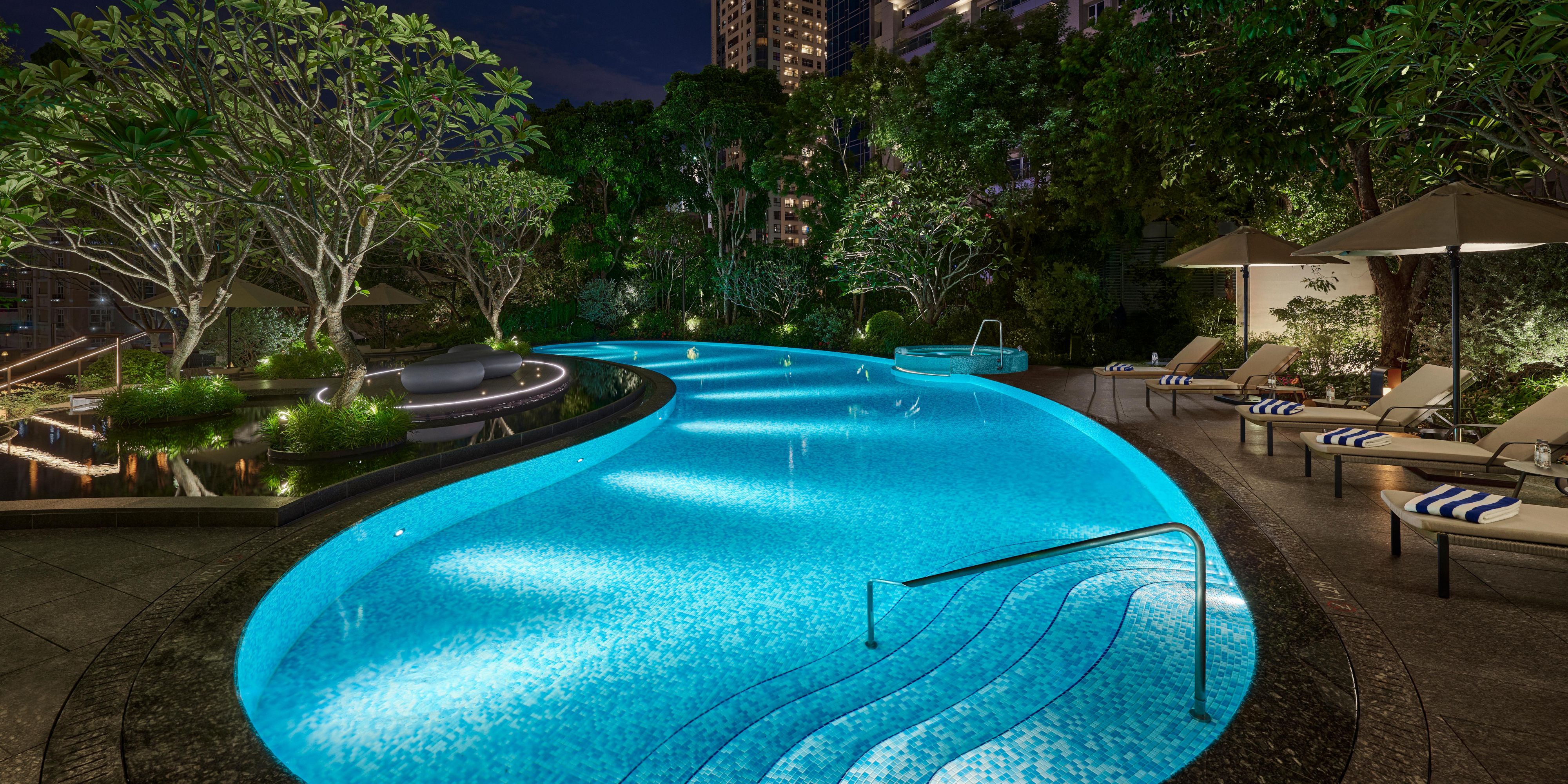 Out Door Swimming Pool - Night View