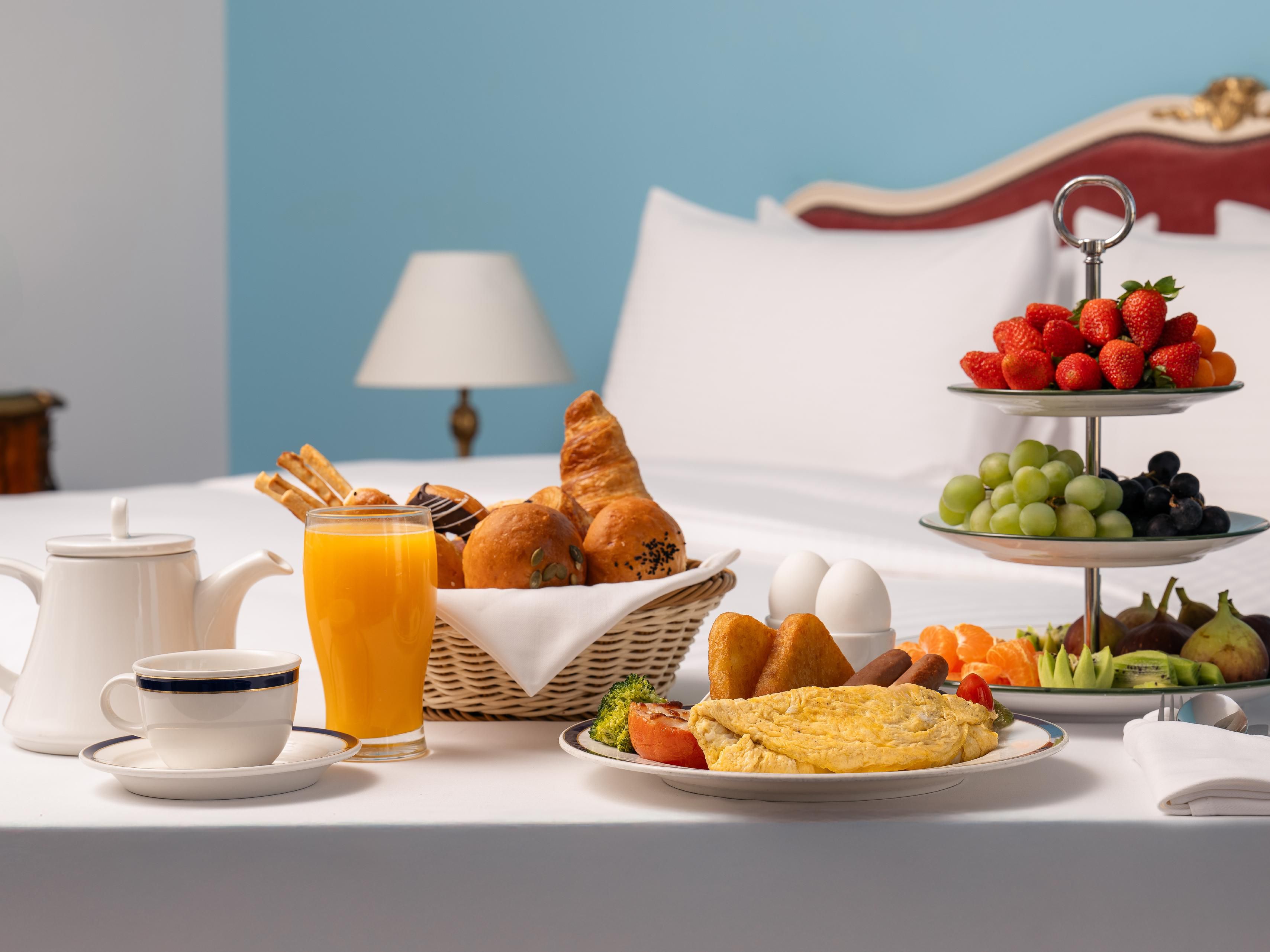 Enjoy a delightful breakfast delivered right to your room