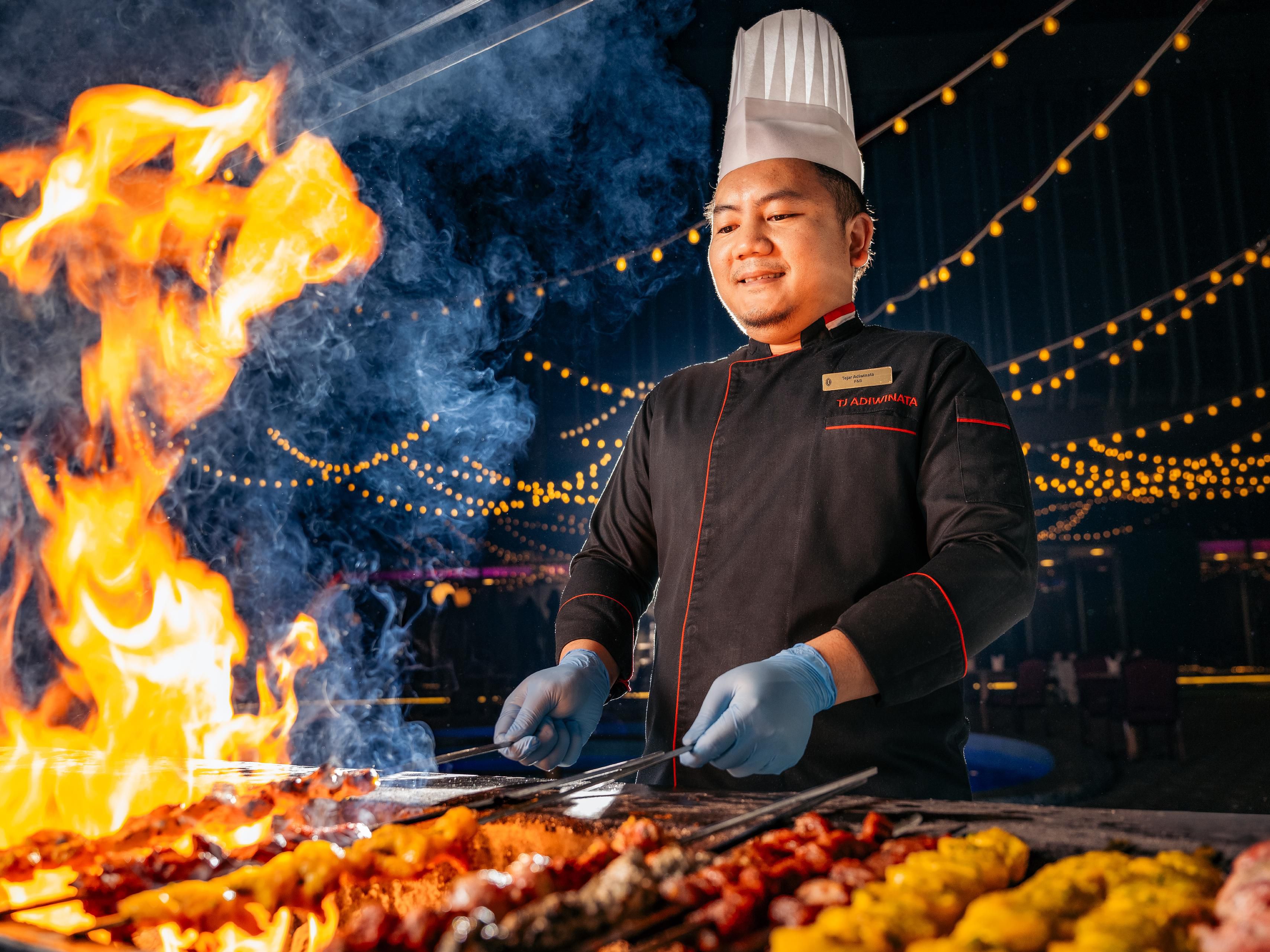 Savor the flavors at the Indian Dinner Buffet Grill Station.