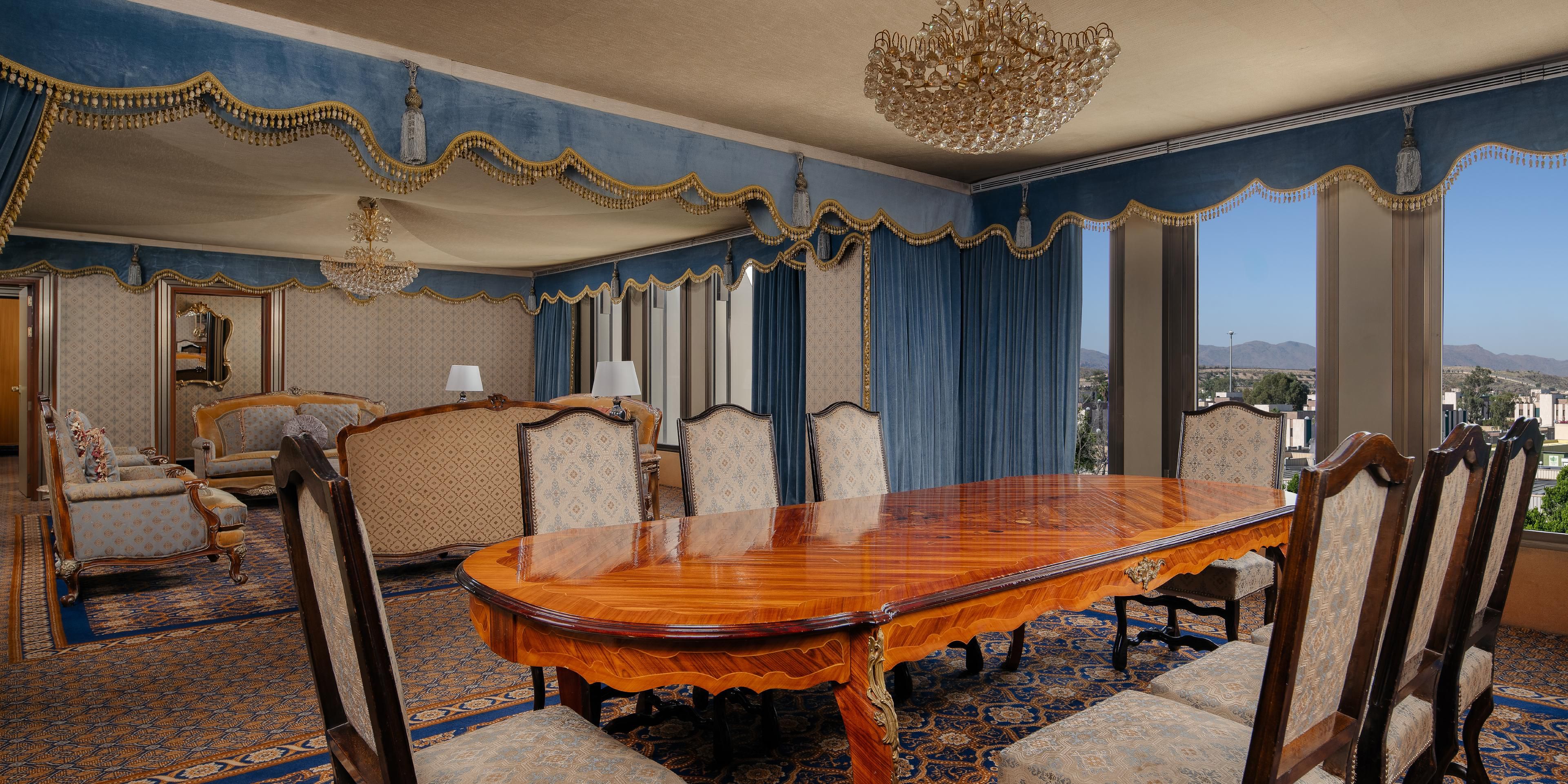 Experience fine dining in the luxurious Royal Suite dining room