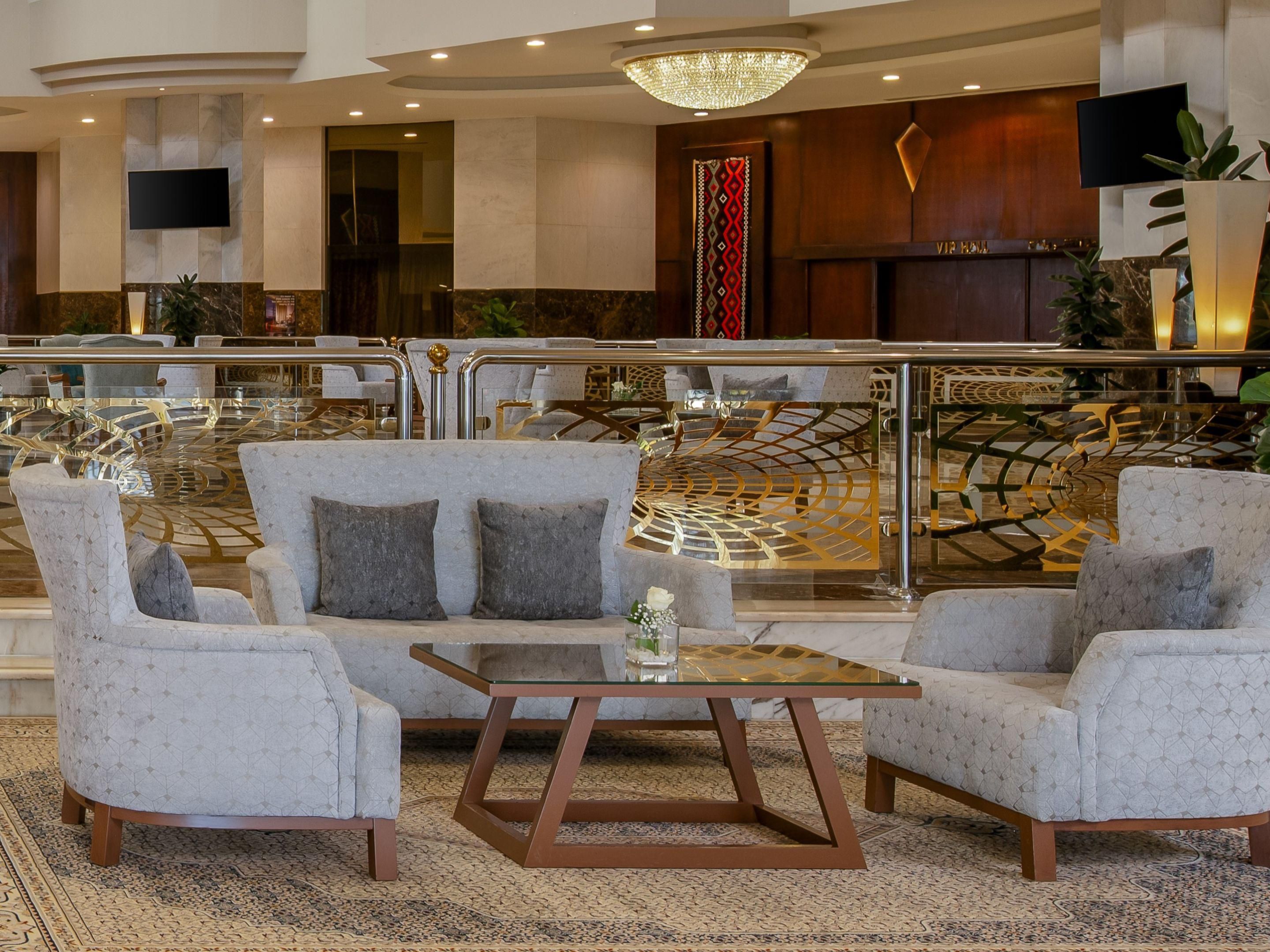 Relax in the elegant lobby lounge of InterContinental Taif