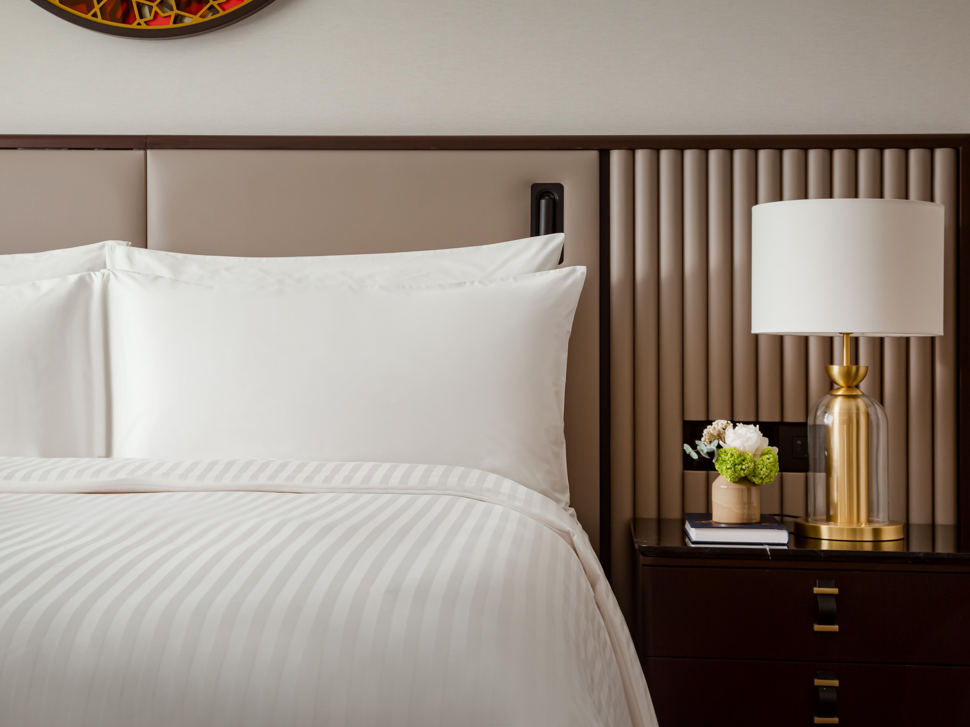 The lush, snow-white bedding is an InterContinental standard. 