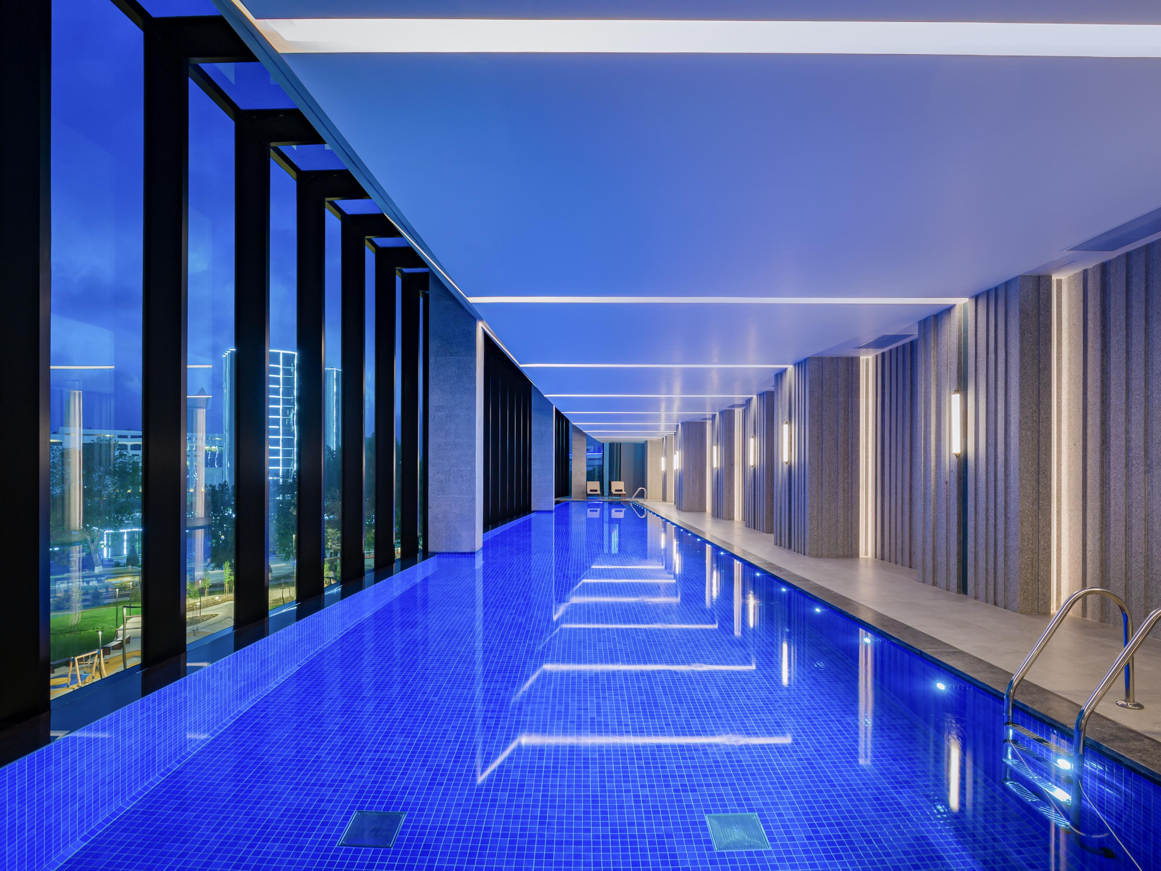 A 30-meter infinity pool with beautiful view of the city.