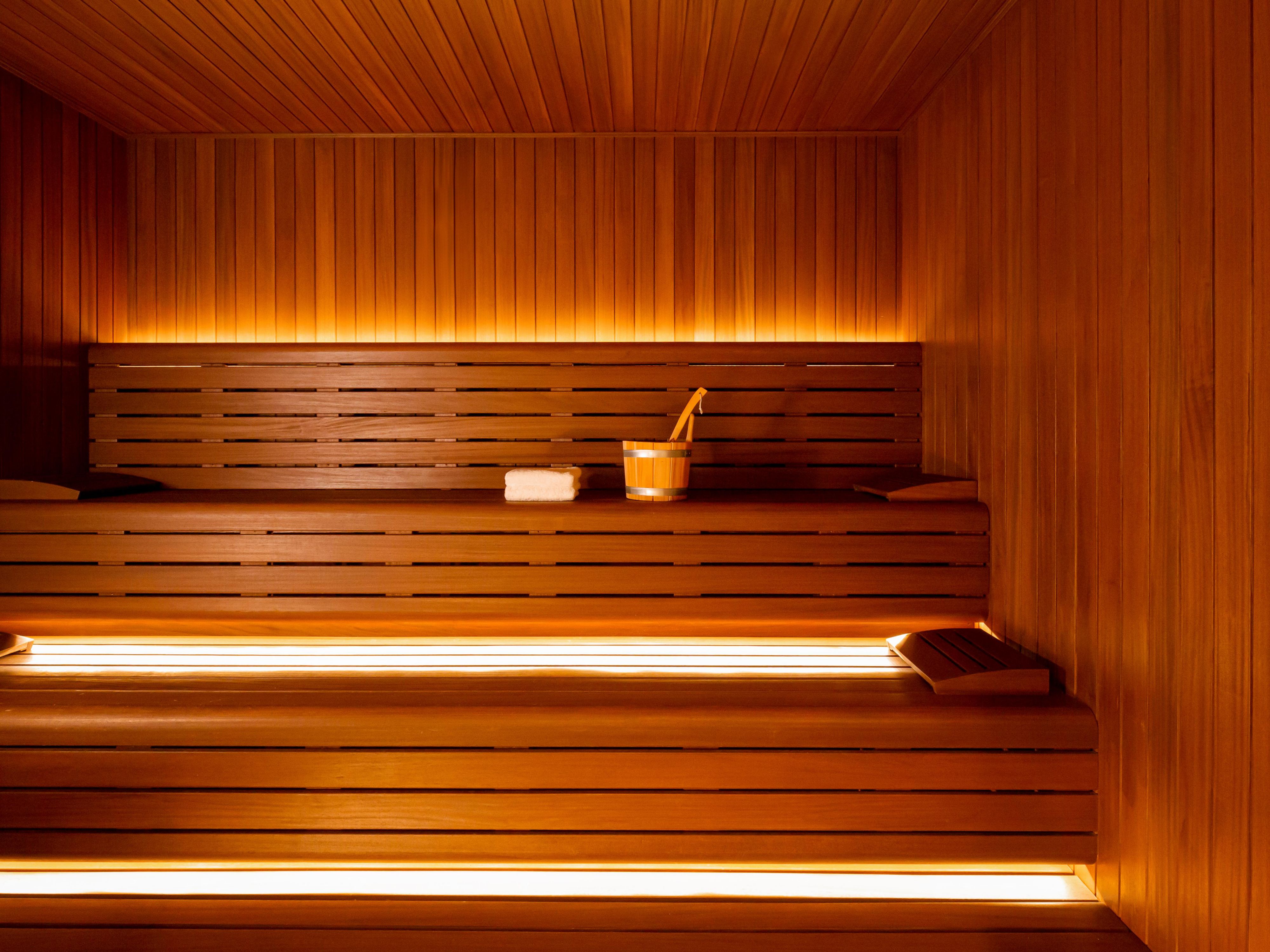 Enjoy relaxation time in the Finnish sauna from natural wood.