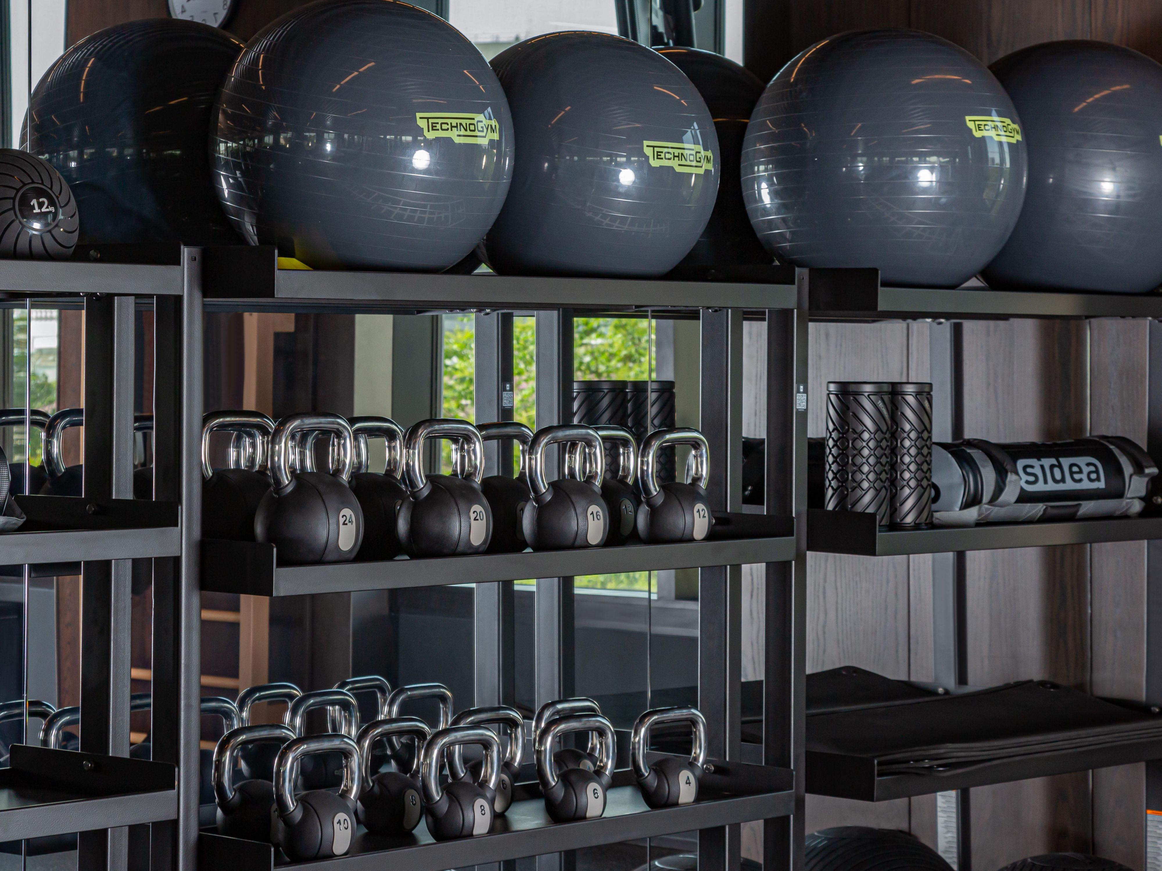 The gym is equipped with equipment from TechnoGym