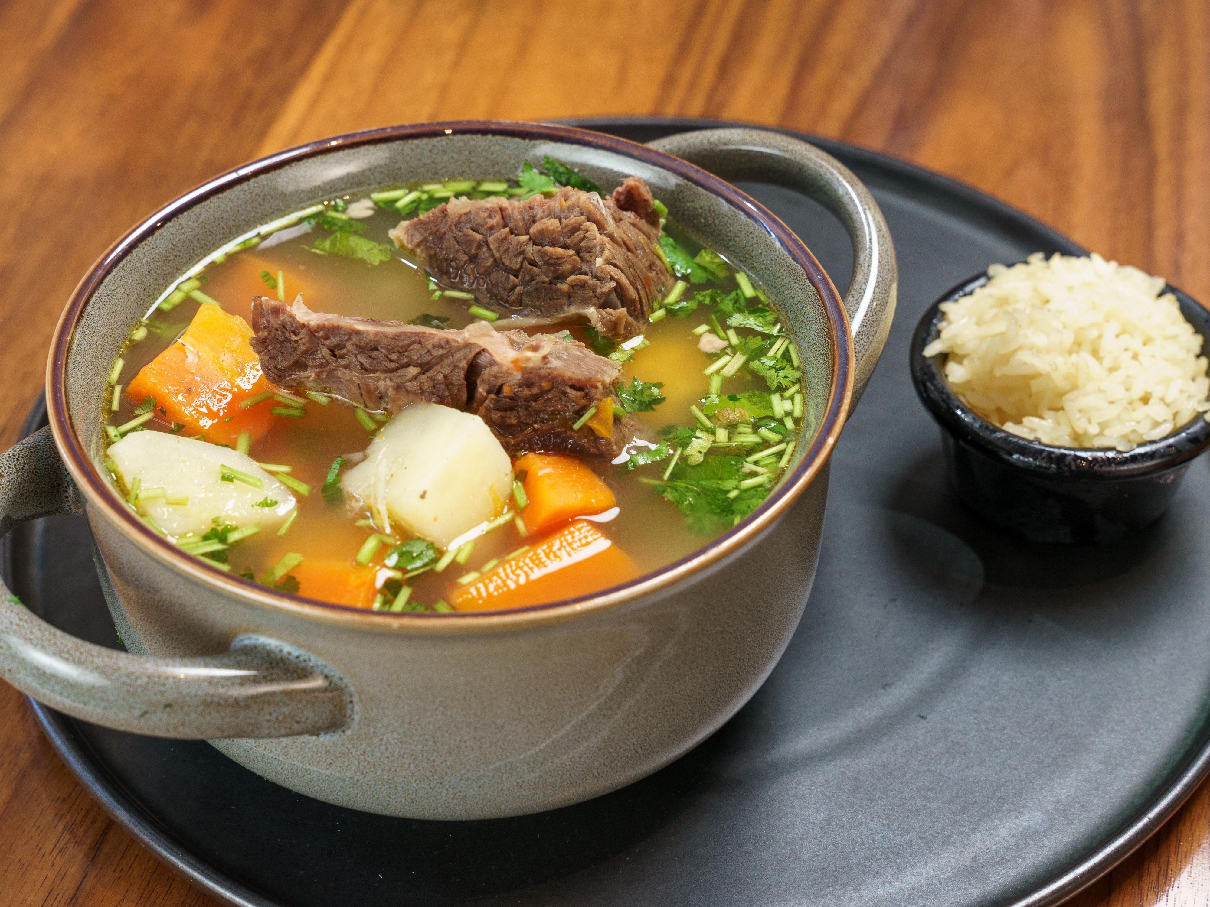Enjoy hearty beef soup, slow-cooked at The Market.