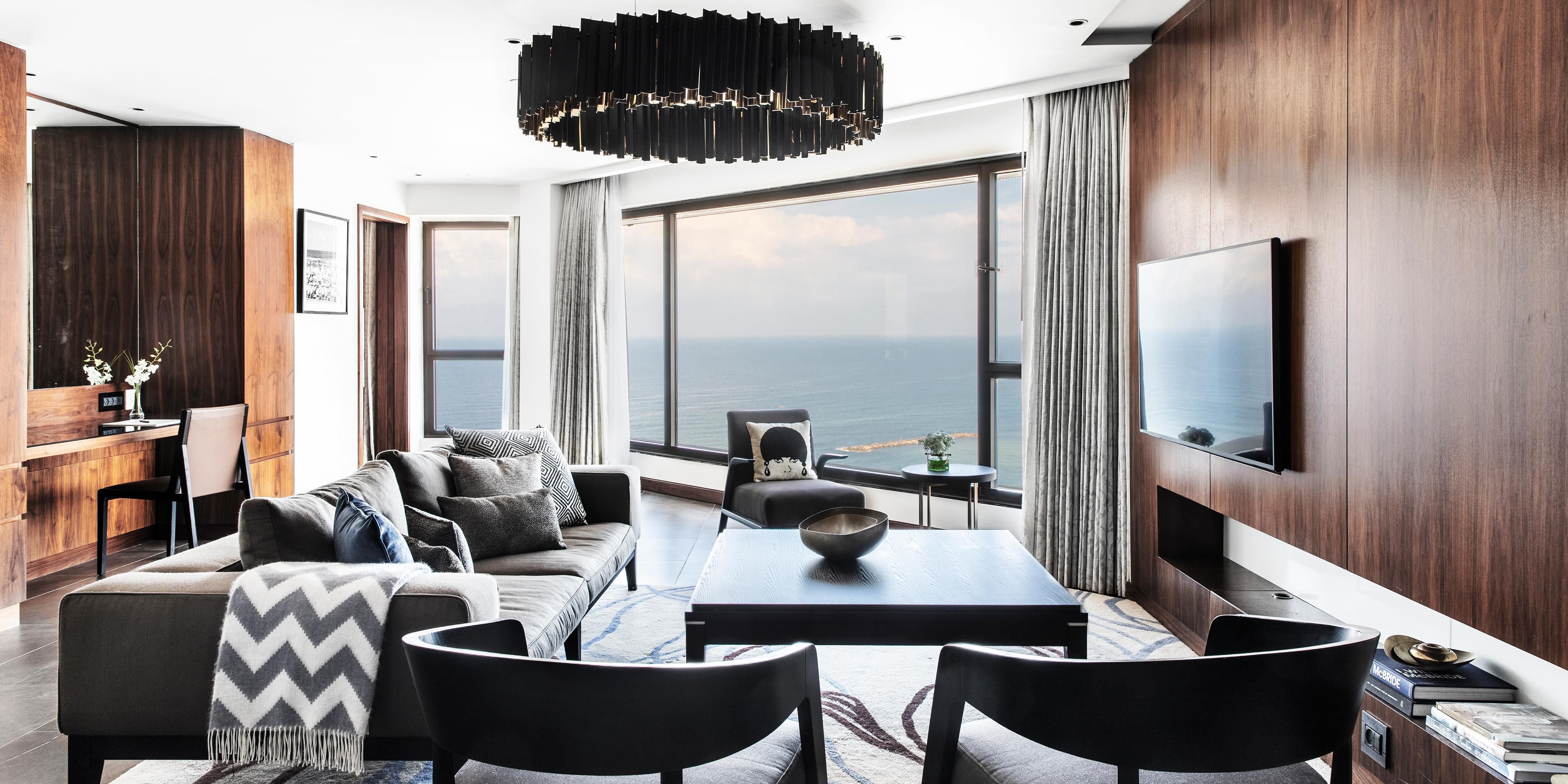 Enjoy a personalized living room in our Royal Suite