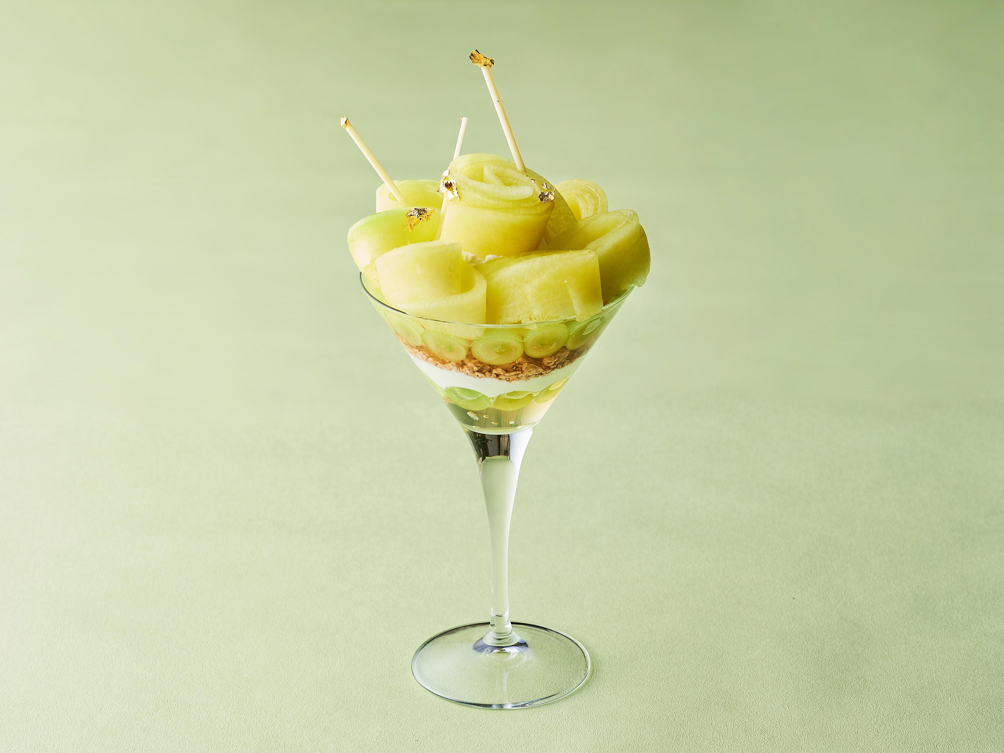Shine Muscat and Melon Parfait