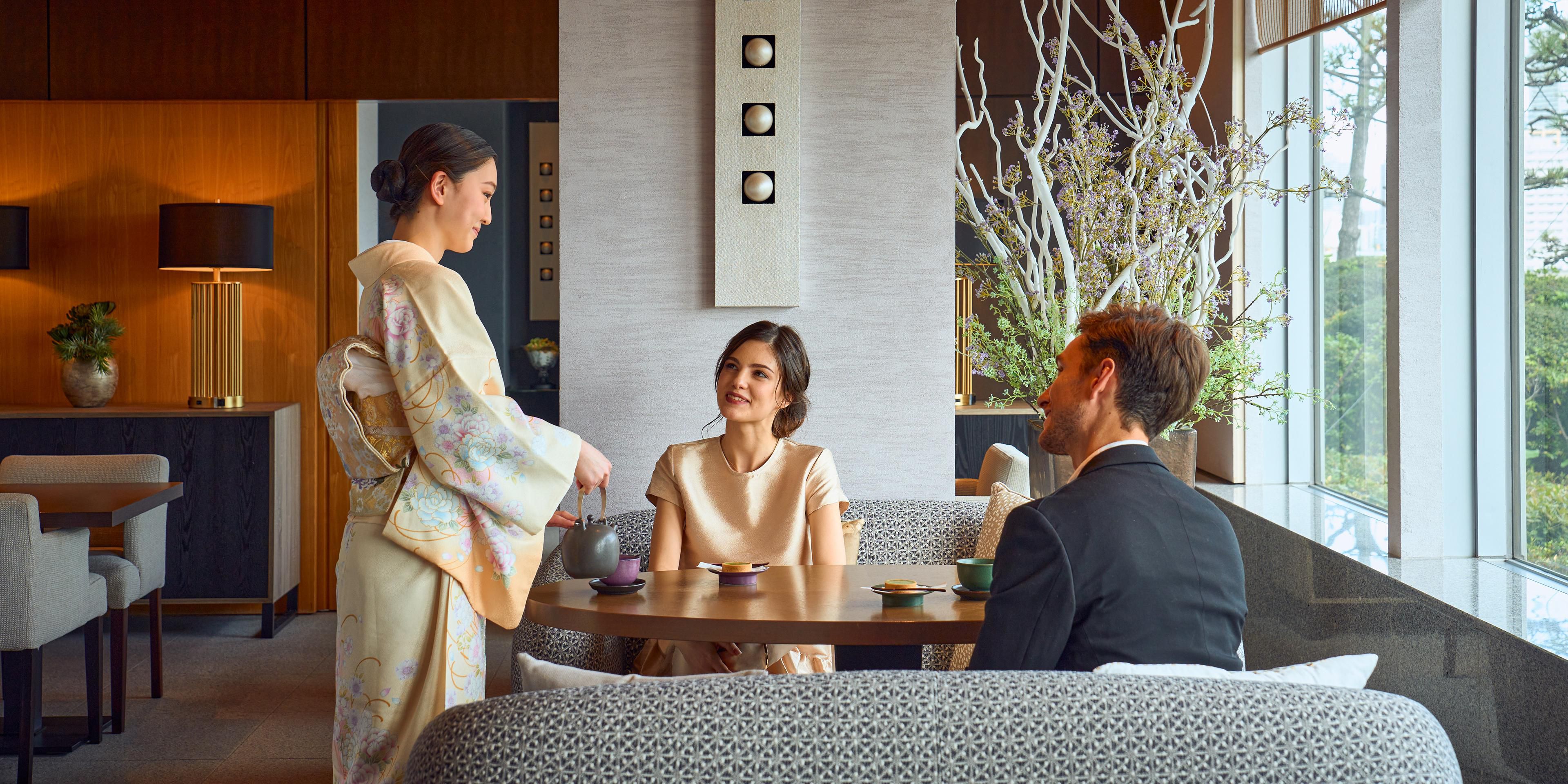Japanese Lounge is a tranquil space using wooden elements to create a warm atmosphere. The lounge, which is exclusive to hotel guests, incorporates a refined Japanese modern interior and creates a calming Japanese style ambience.
