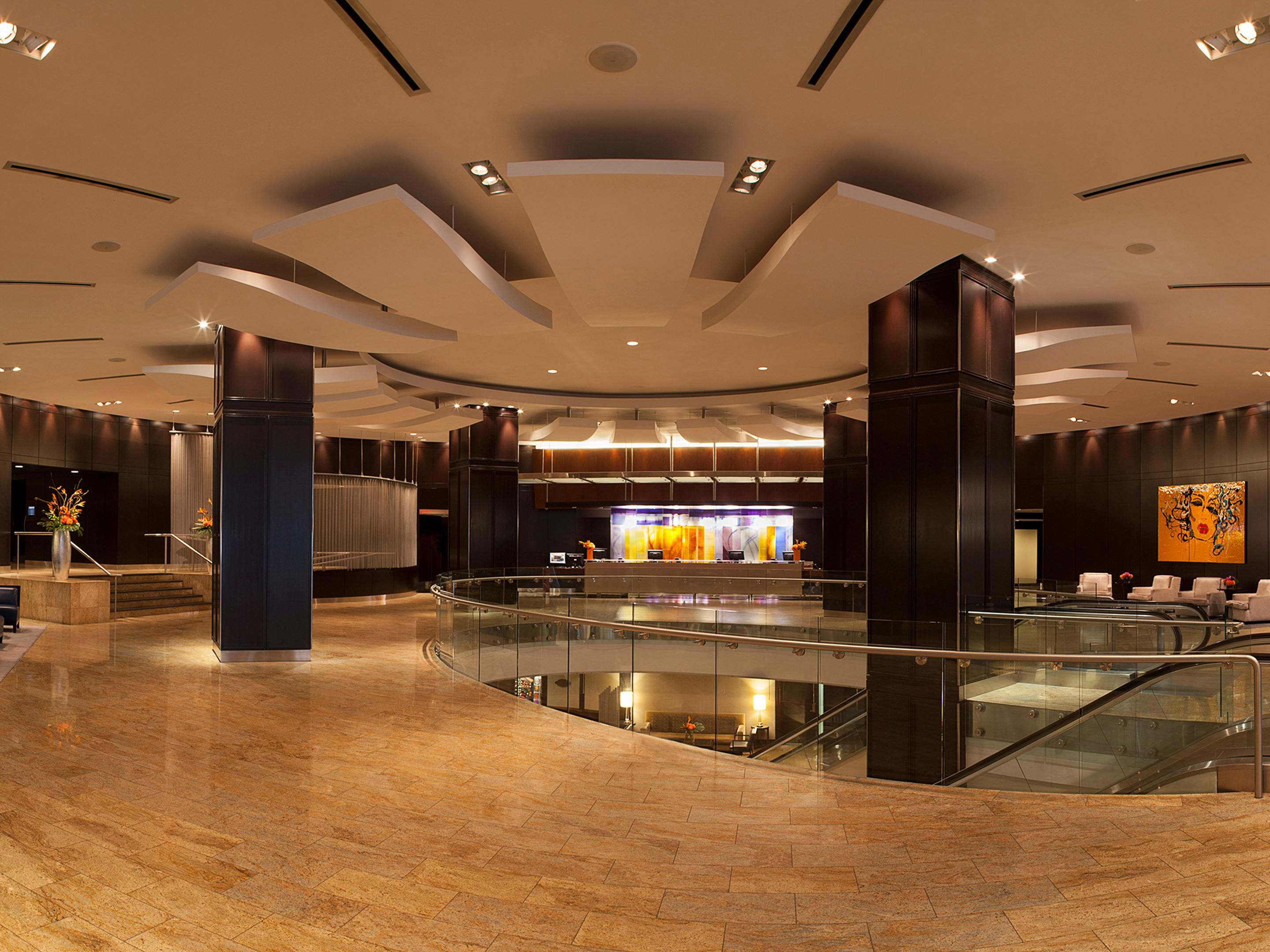 Elegant lobby space at InterContinental Toronto Centre hotel