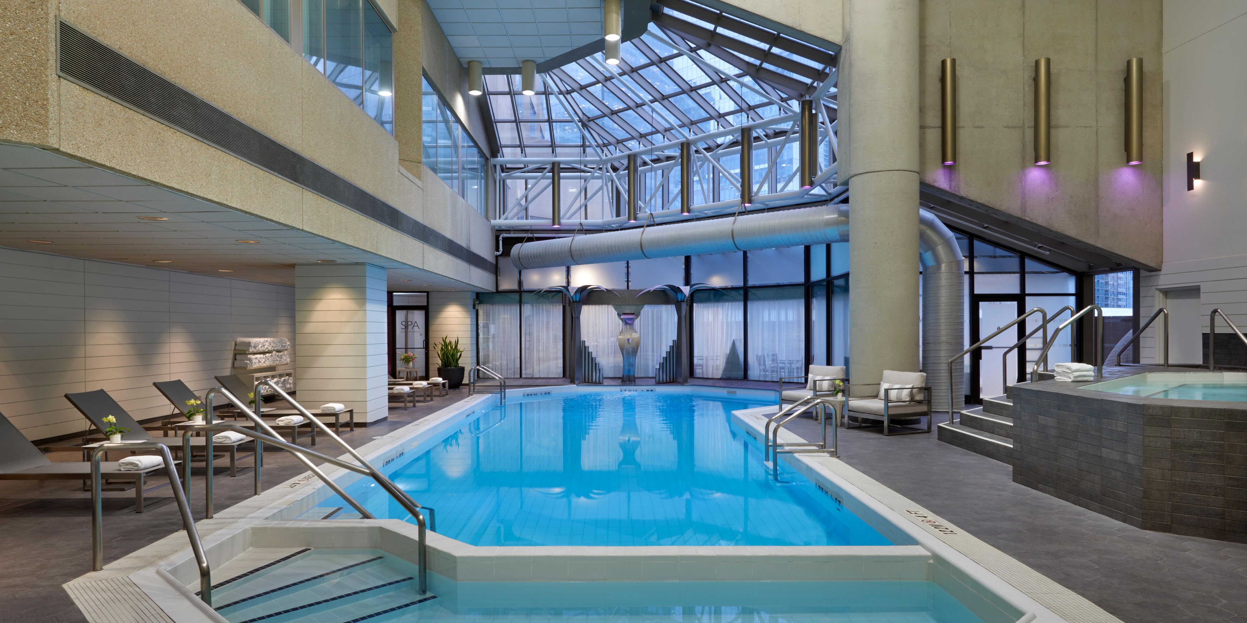 Our large indoor swimming pool offers an oasis in downtown Toronto