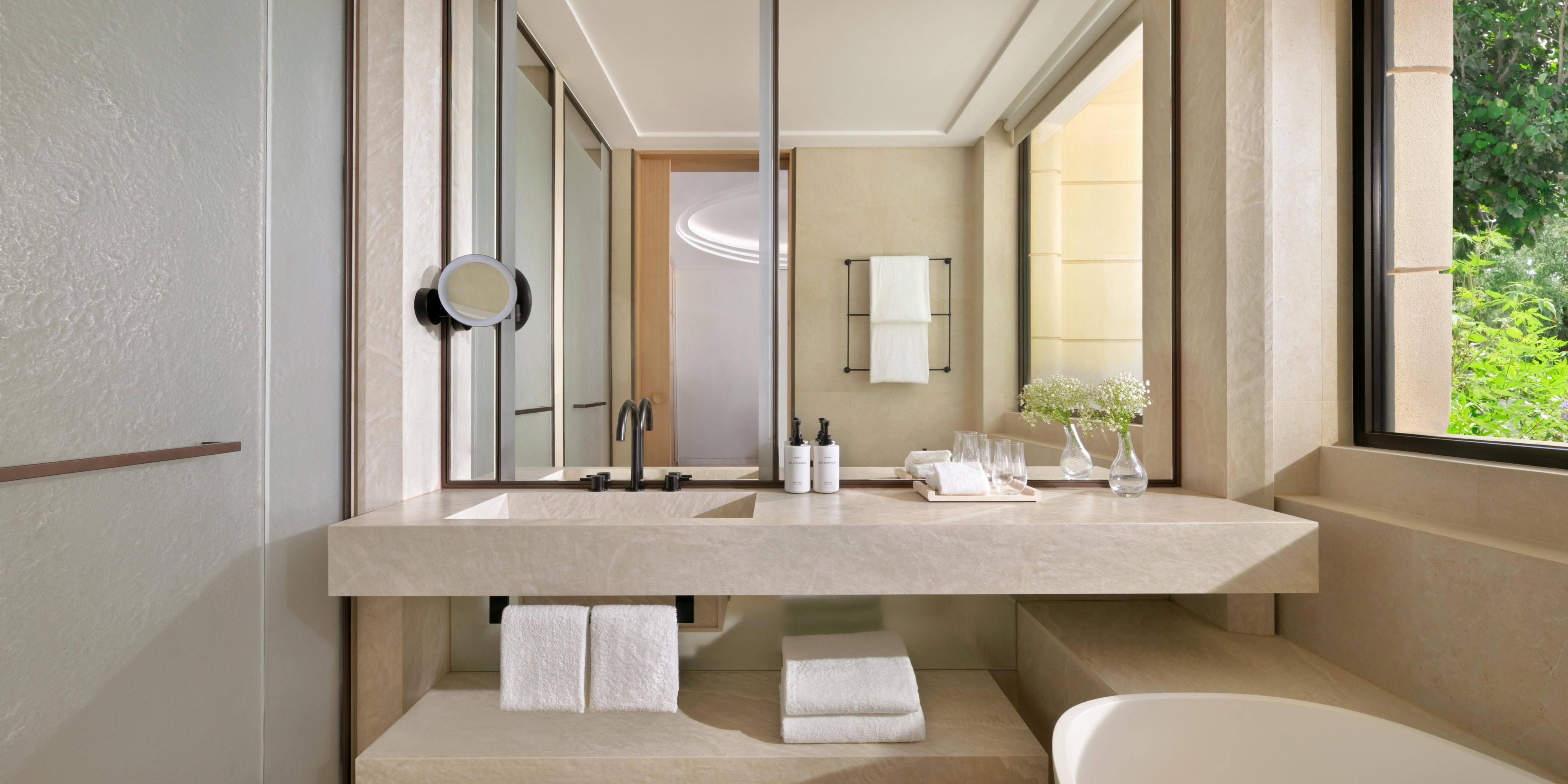 Refresh in a bright bathroom with sleek modern design