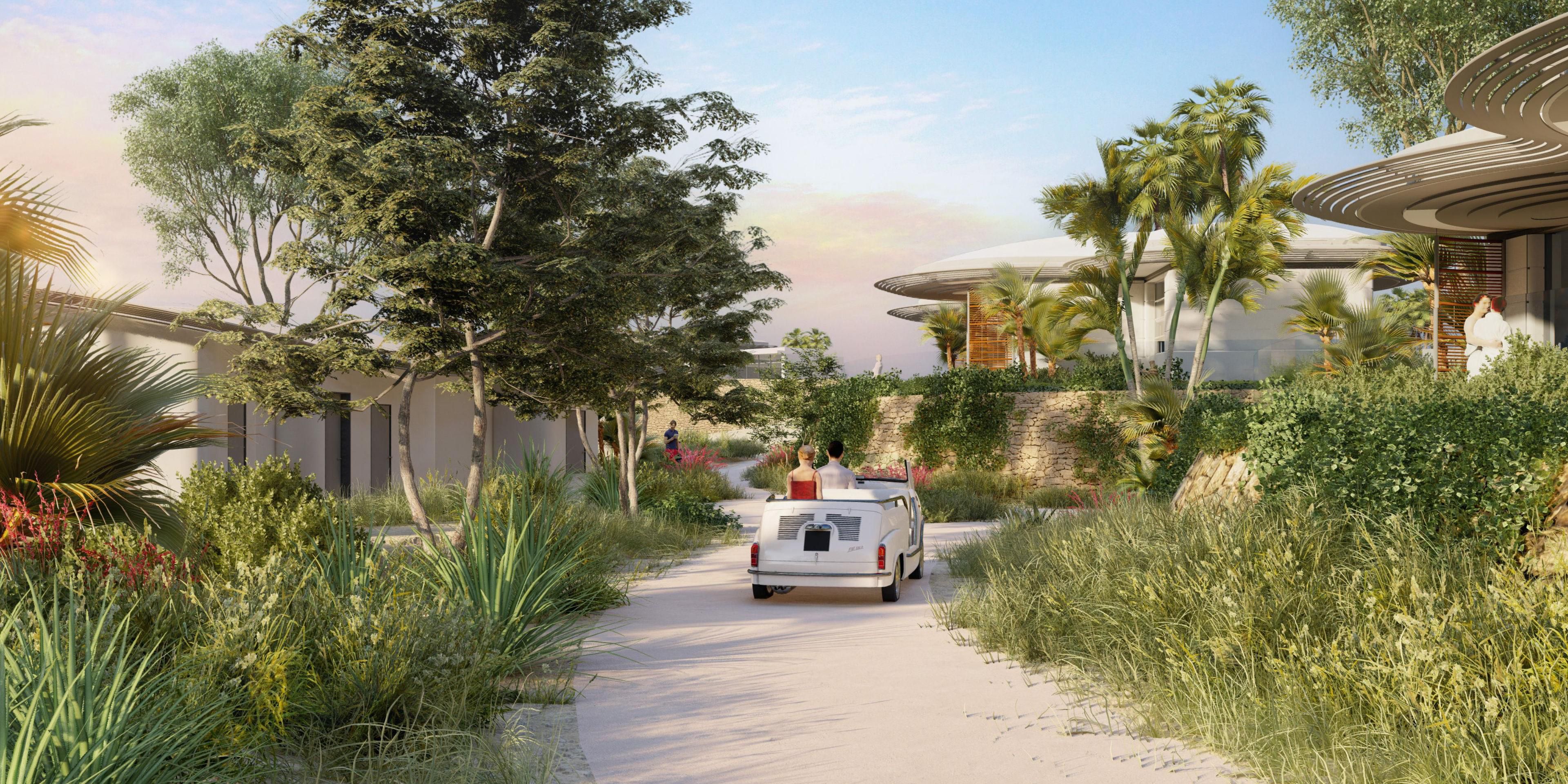 Reaching and exploring the island is seamless and sustainable. In line with our commitment to preserving the island’s natural beauty, the destination remains car-free. Parking is available at the mainland Arrival Center, where guests can pre-book electric buggies or cars for smooth, low-impact transfers. A supplemental charge applies for transport.