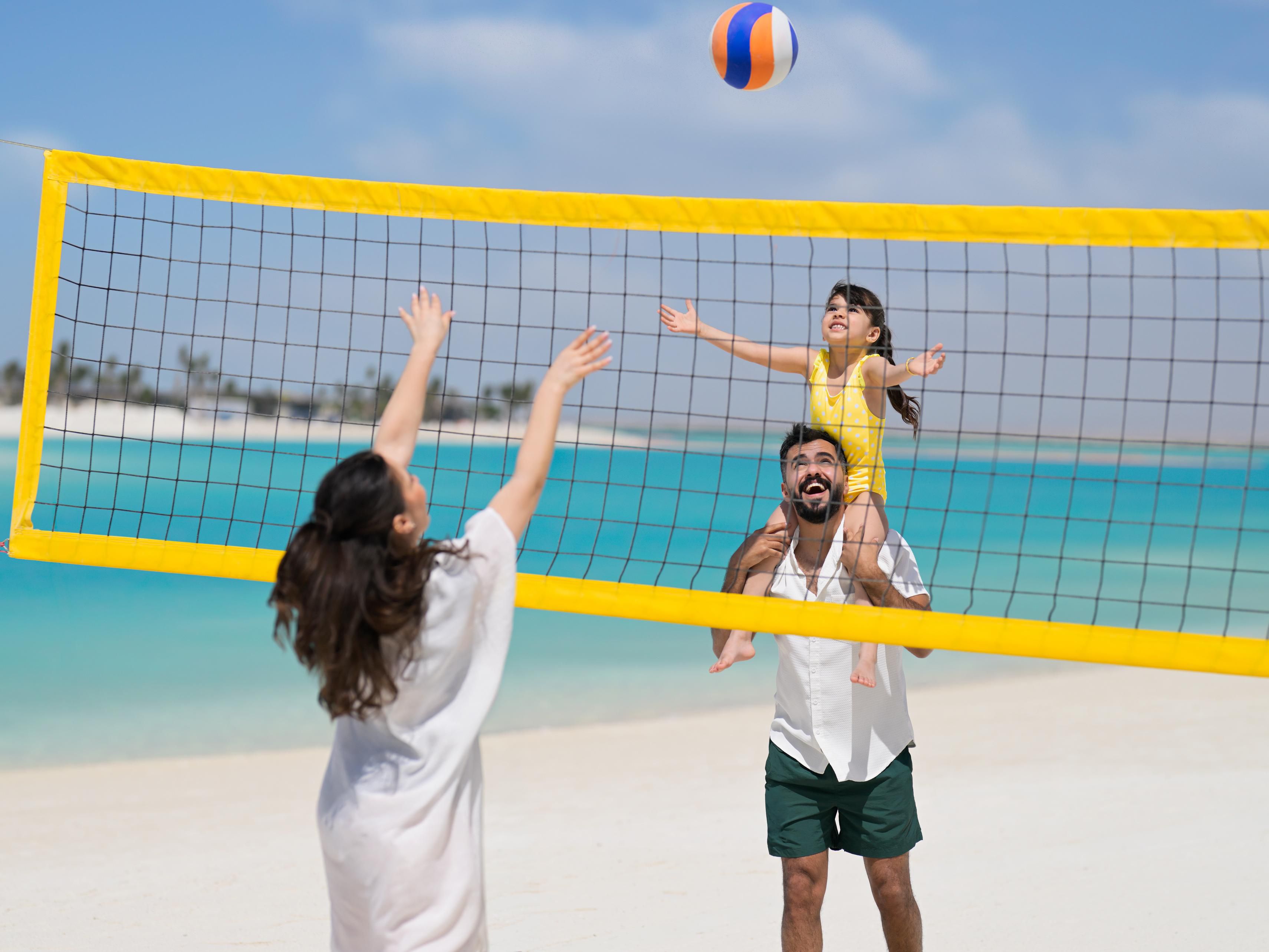 Joyful family moments on the beach