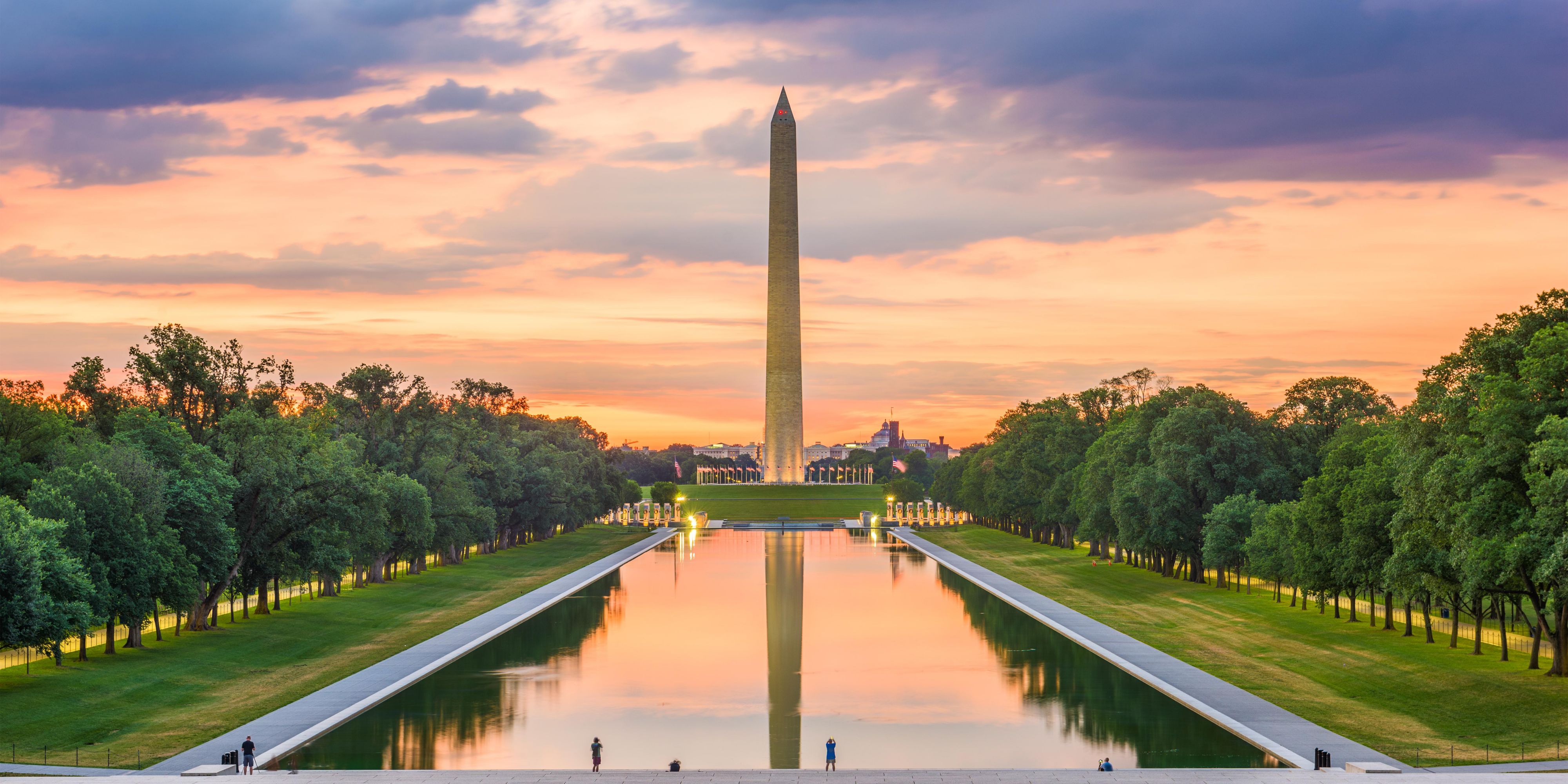 Washington Memorial and Reflecting Pool in DC