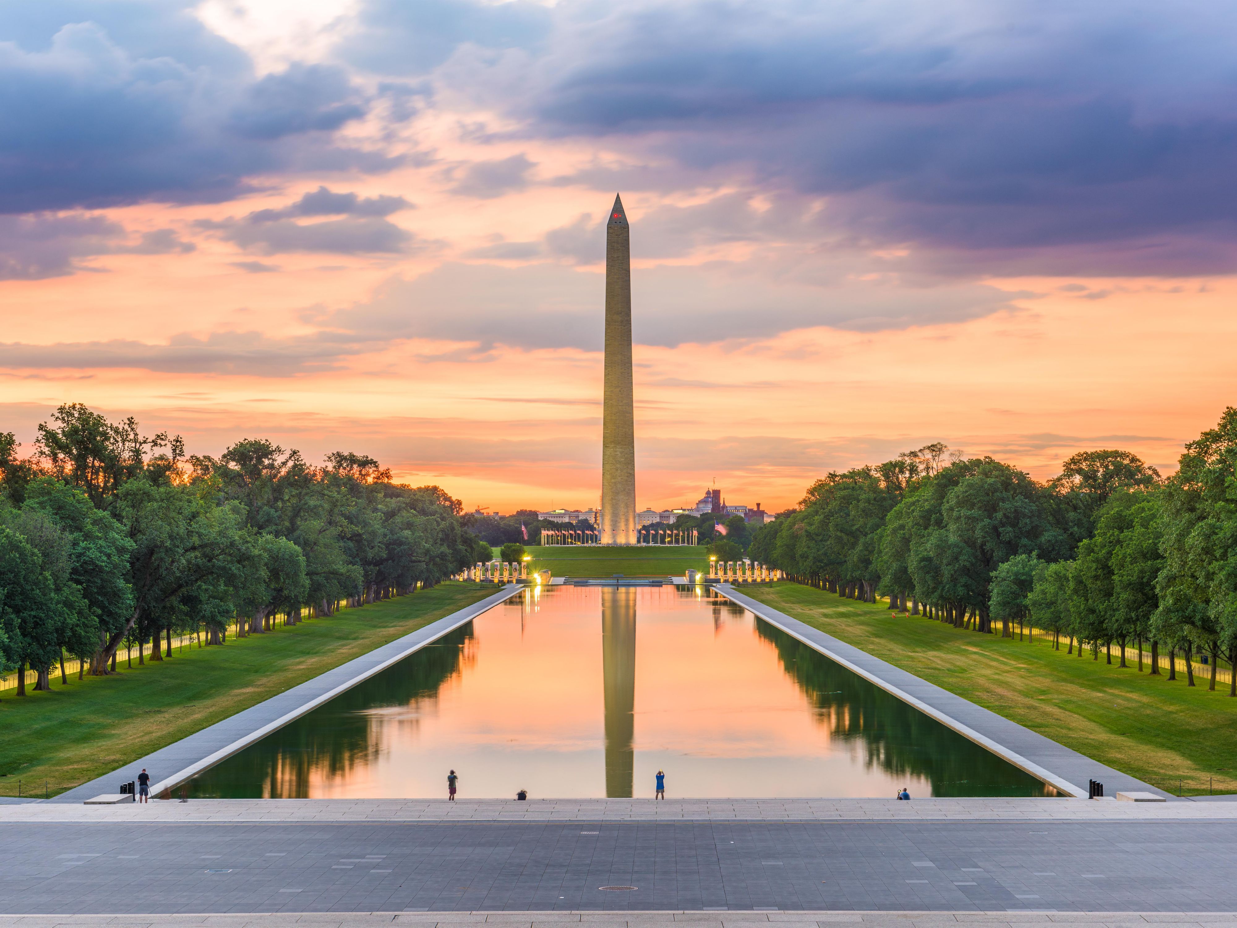 Washington Memorial and Reflecting Pool in DC
