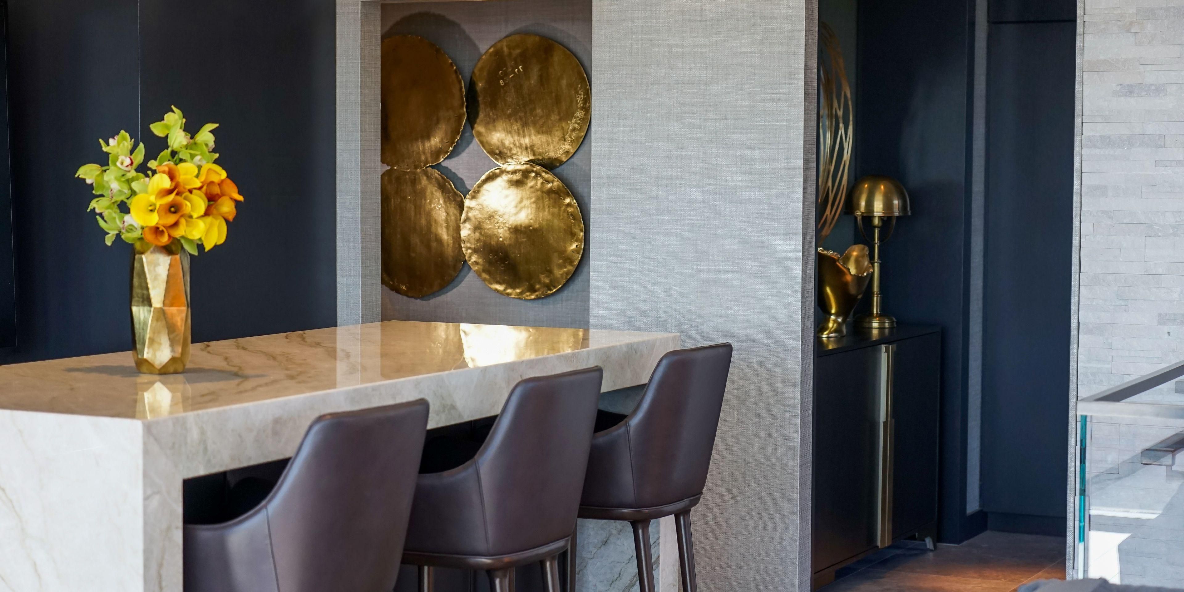 The Constellation Suite Bar Stools and Art Work.