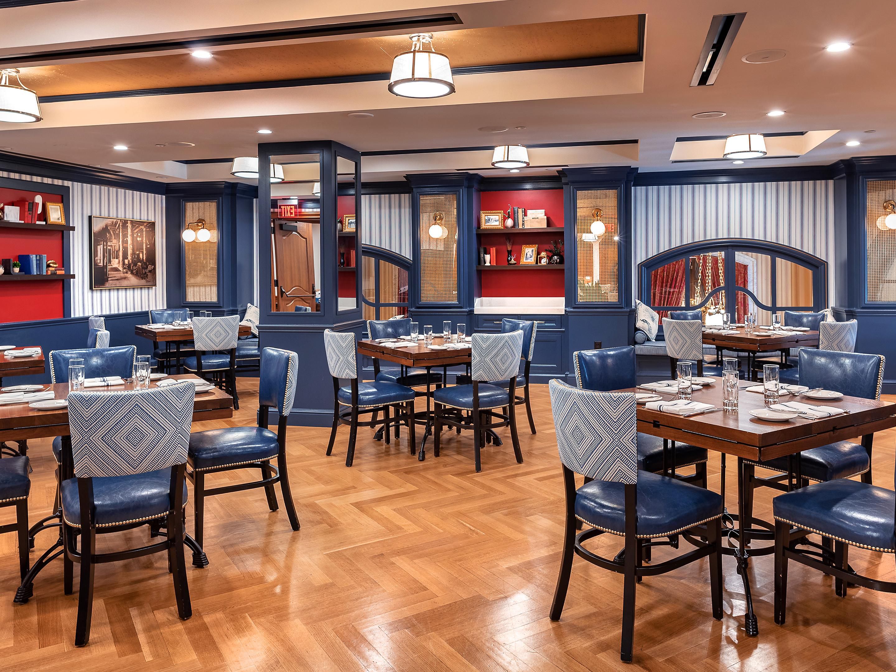 The Pershing Room is a private dining space that holds up to 75.
