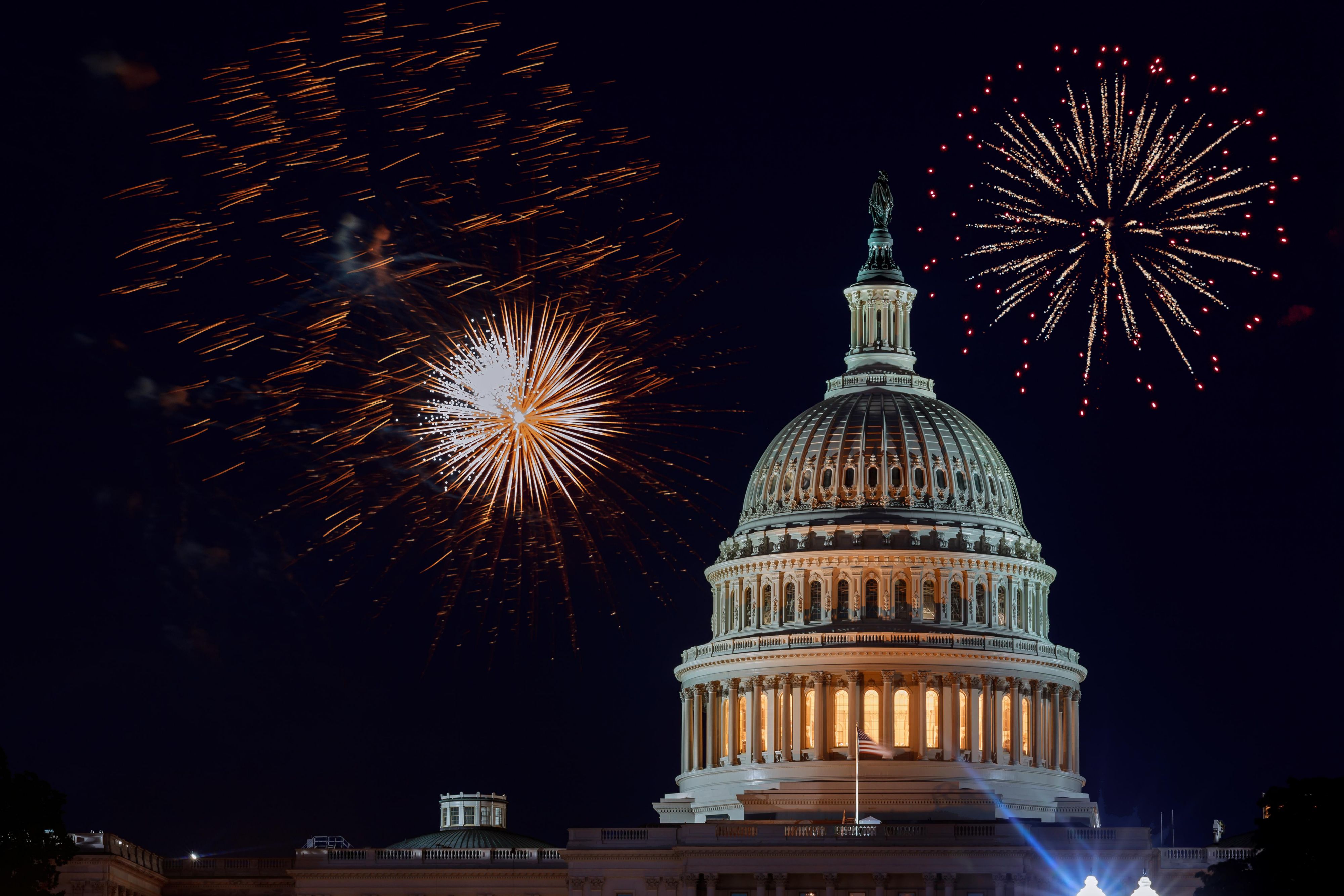 Fireworks above the Capitol