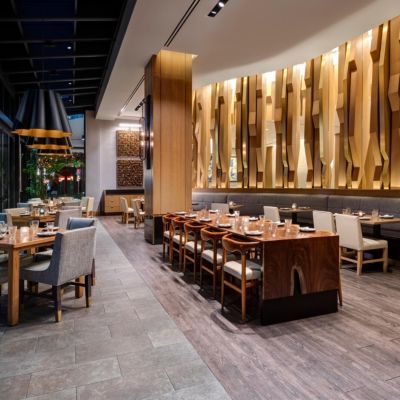 Our on-property restaurant on The Wharf serves breakfast daily