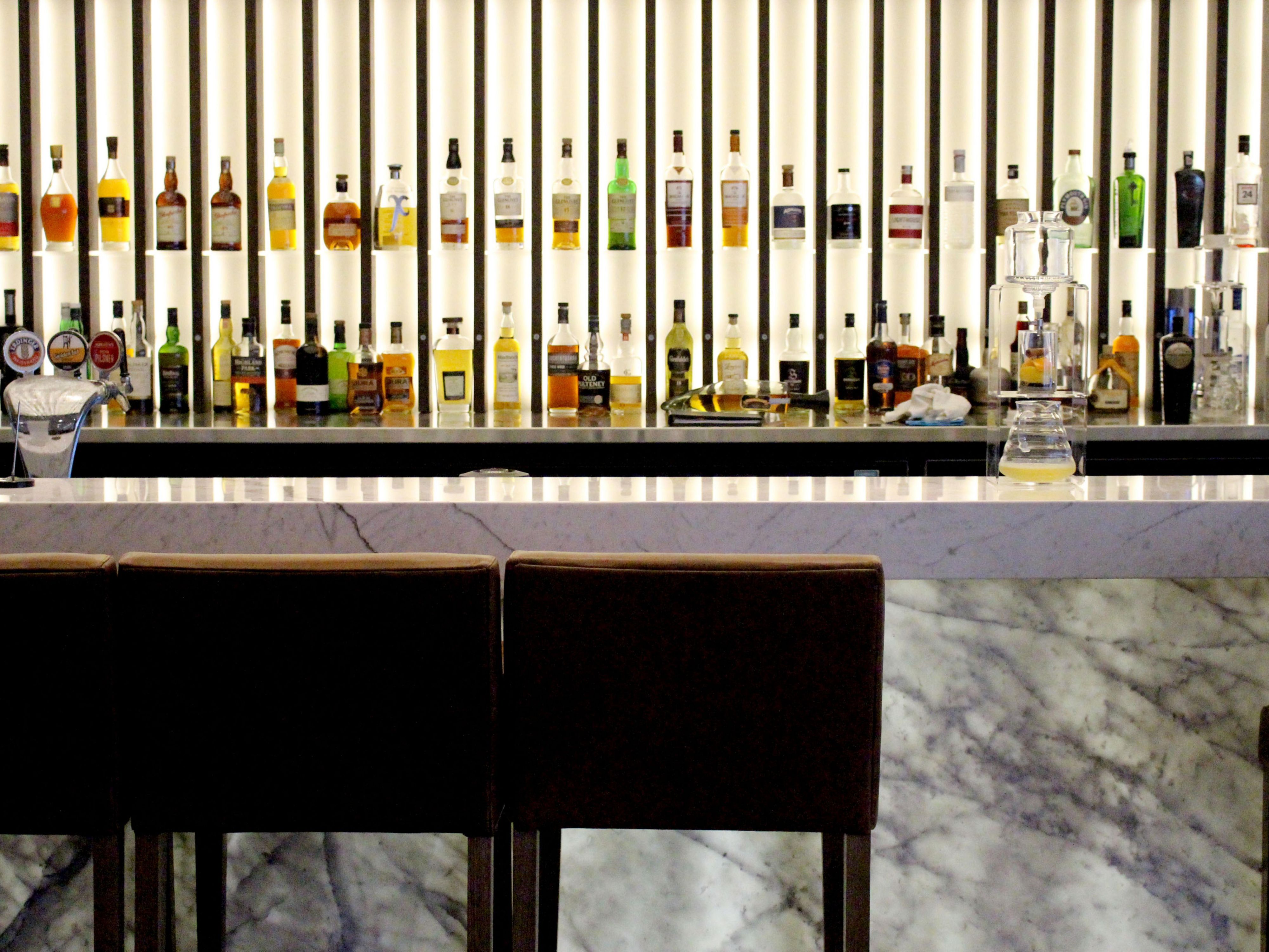 An impressive array of spirits and liqueurs grace the menu.