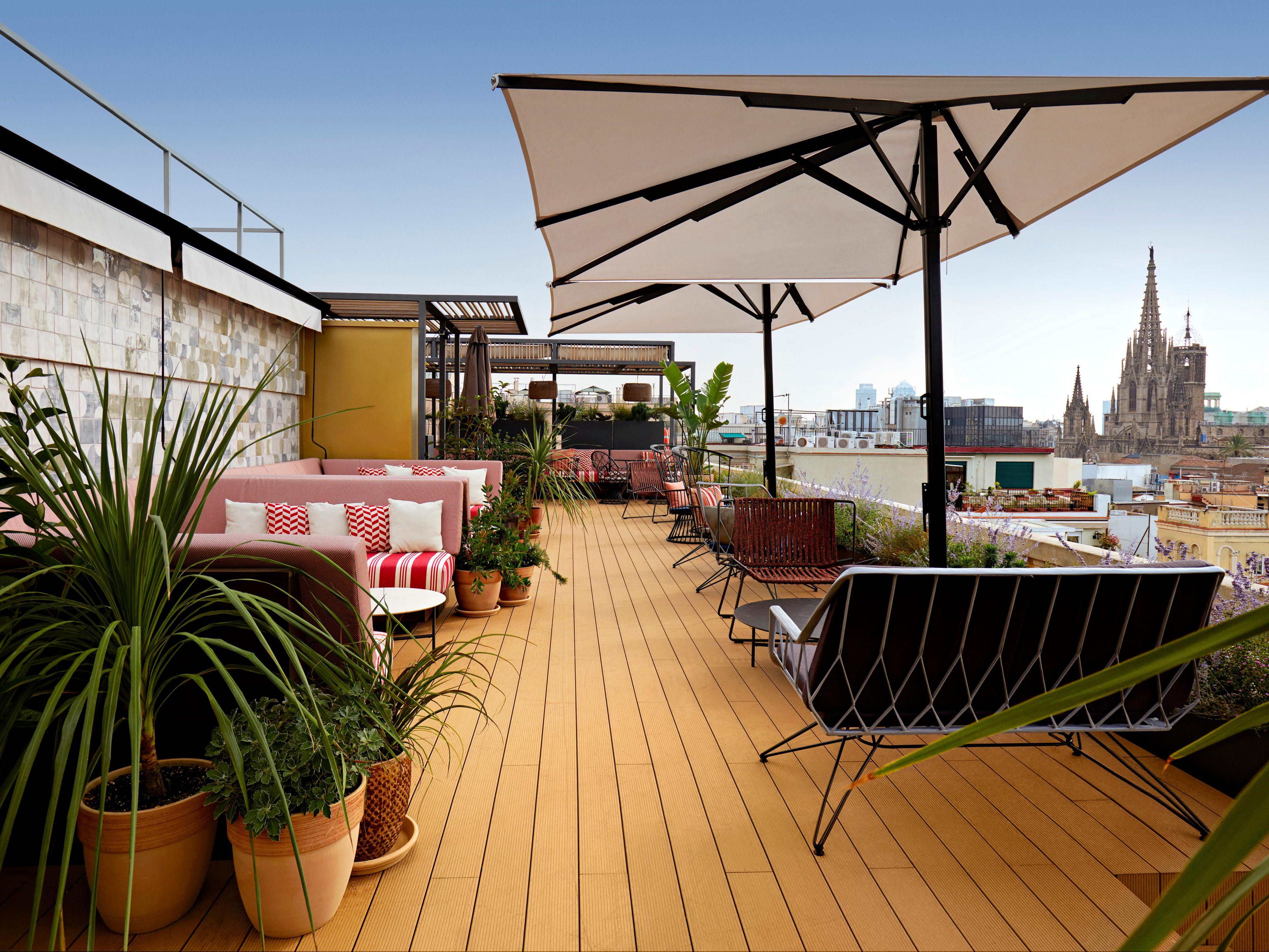 Admire the city views from our Terraza de Vivi rooftop 