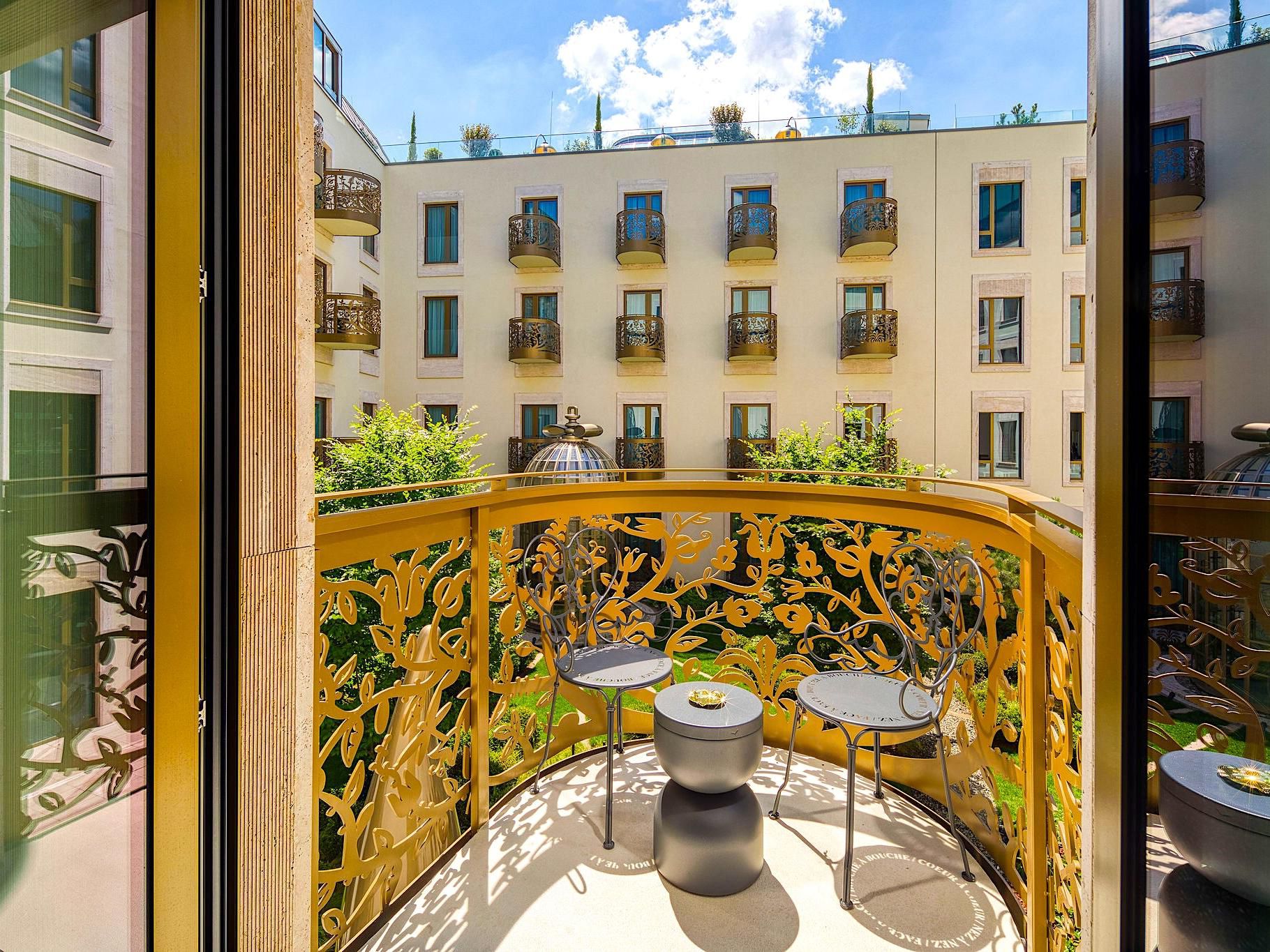 Balcony overlooking our tranquil courtyard.