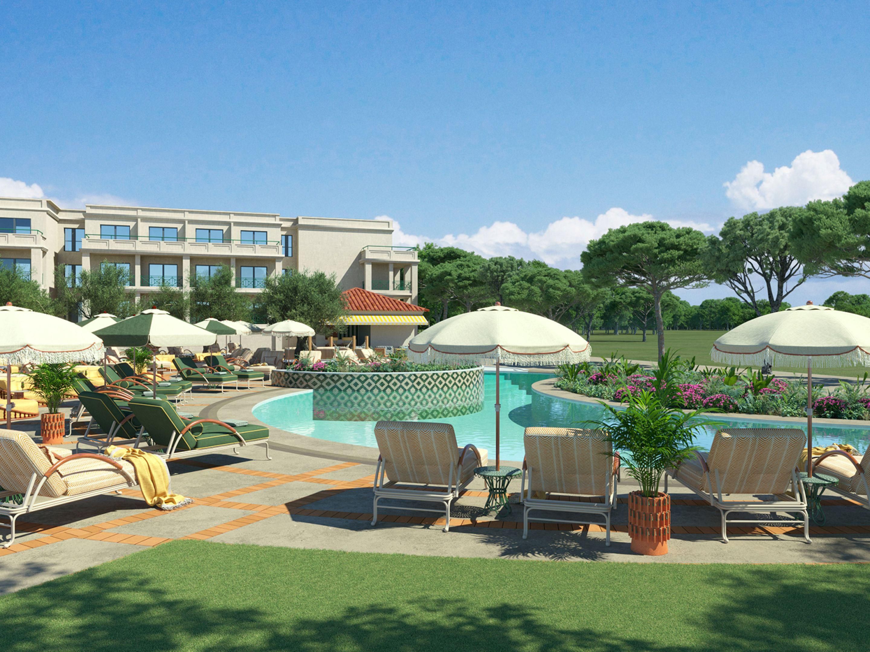 Relaxing outdoor pool area perfect for leisure and sunny days