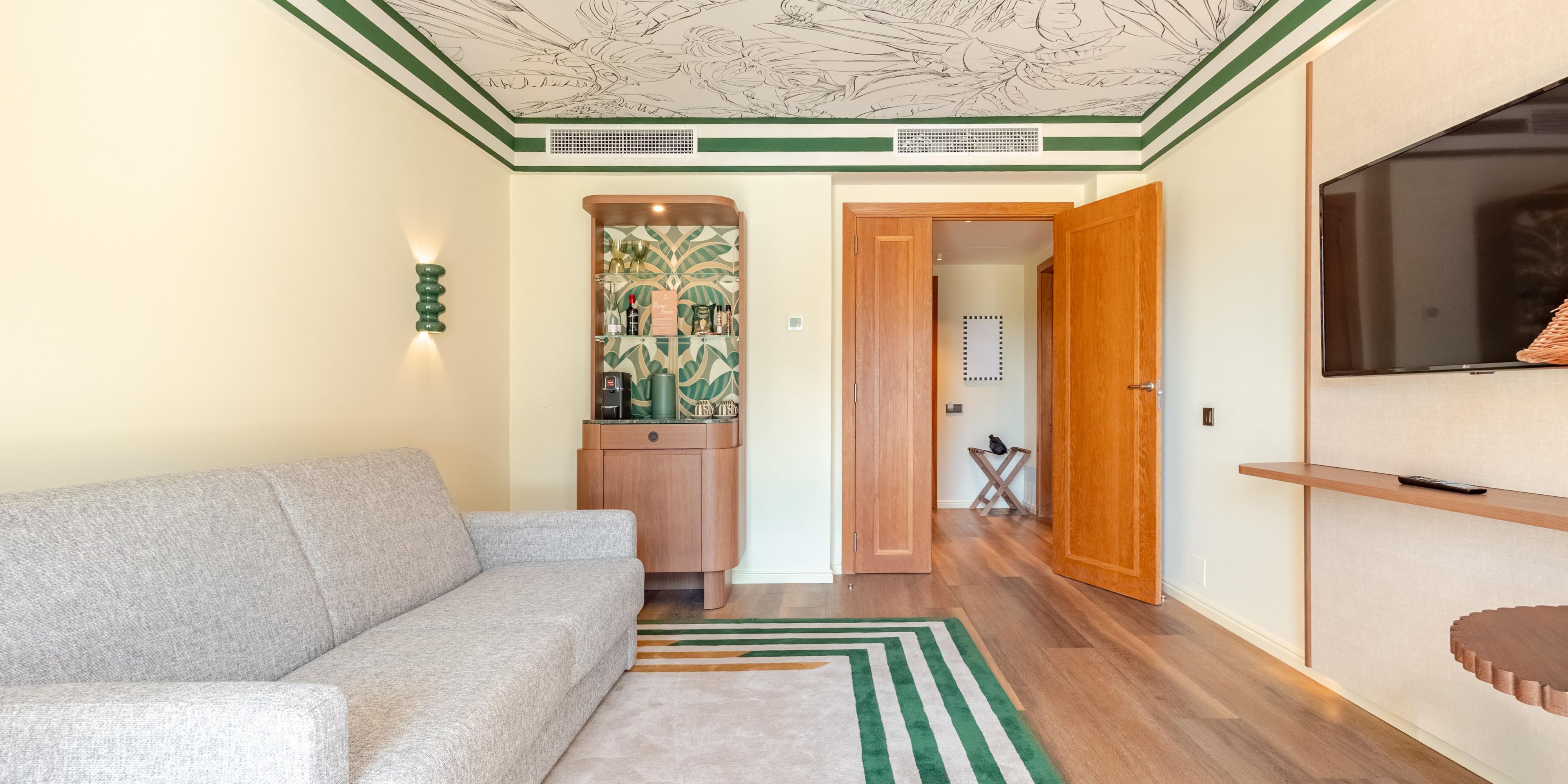 Spacious suite with living area.