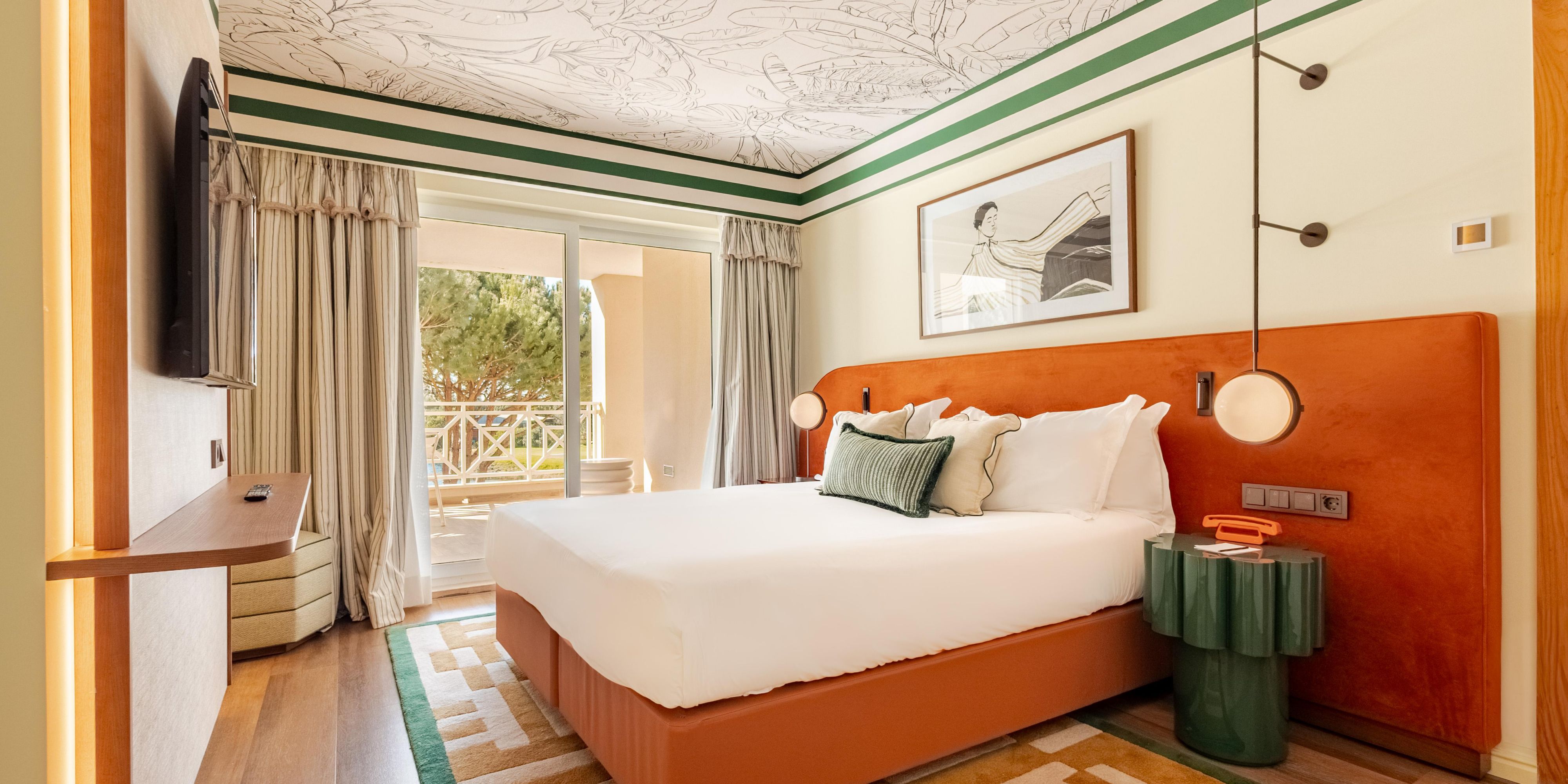 Elegant one-bedroom suite with outdoor terrace.