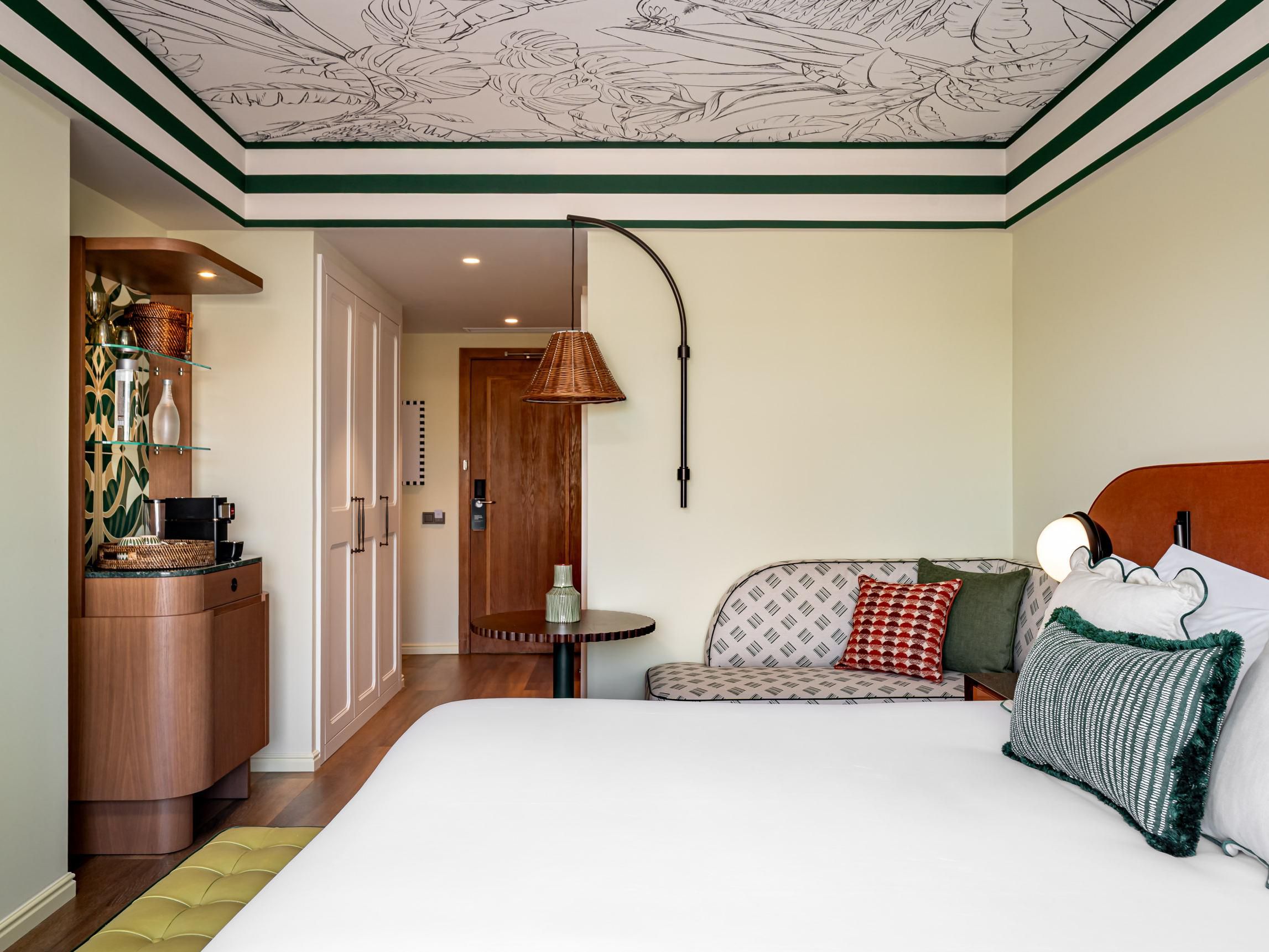 Stylish guest room designed for comfort and relaxation.