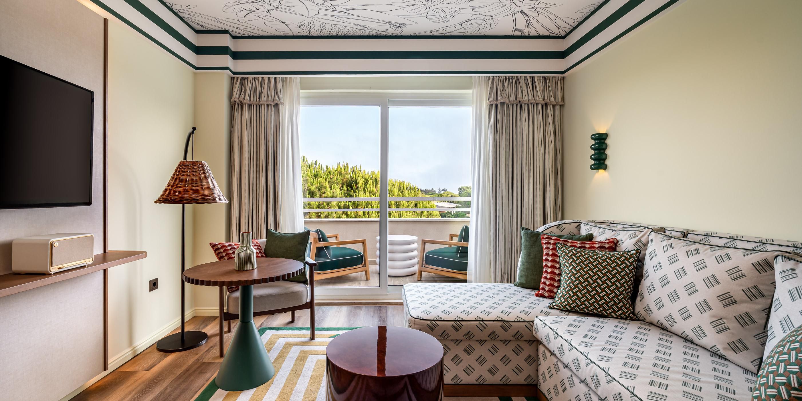 Suite living room with outdoor terrace.