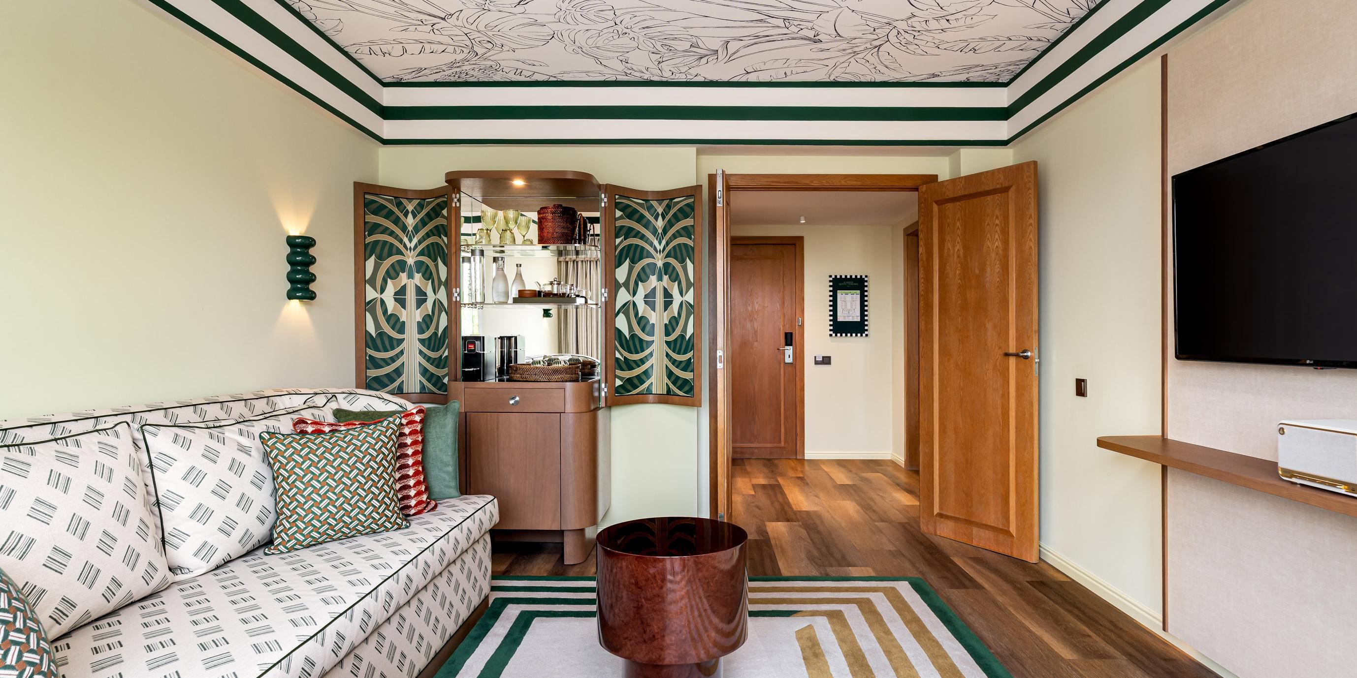 Spacious suite with elegant living area.